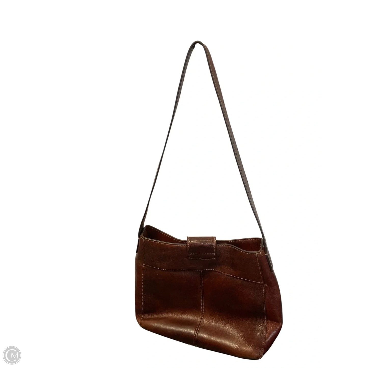 Handbag Leather By Fossil, Size: Medium