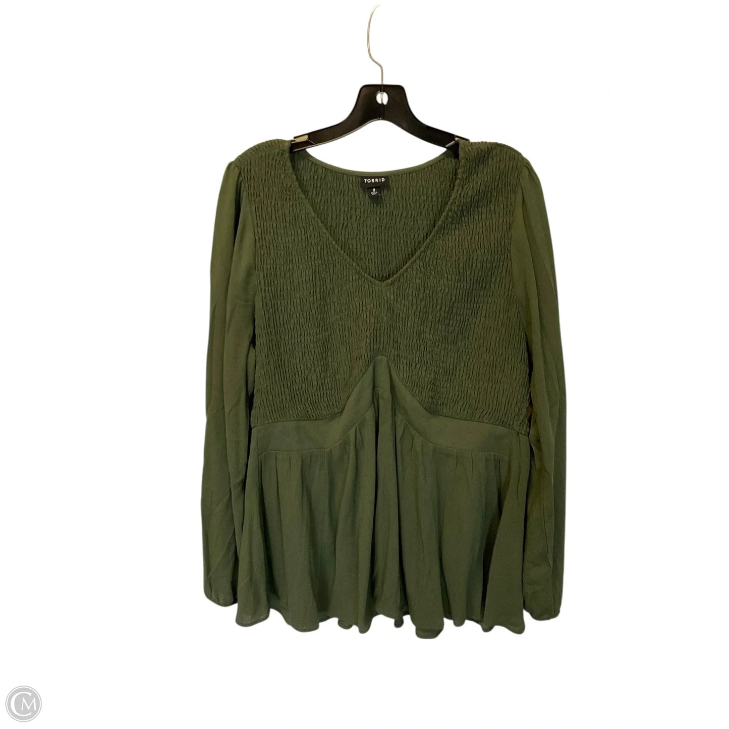 Top Long Sleeve By Torrid In Green, Size: Xl