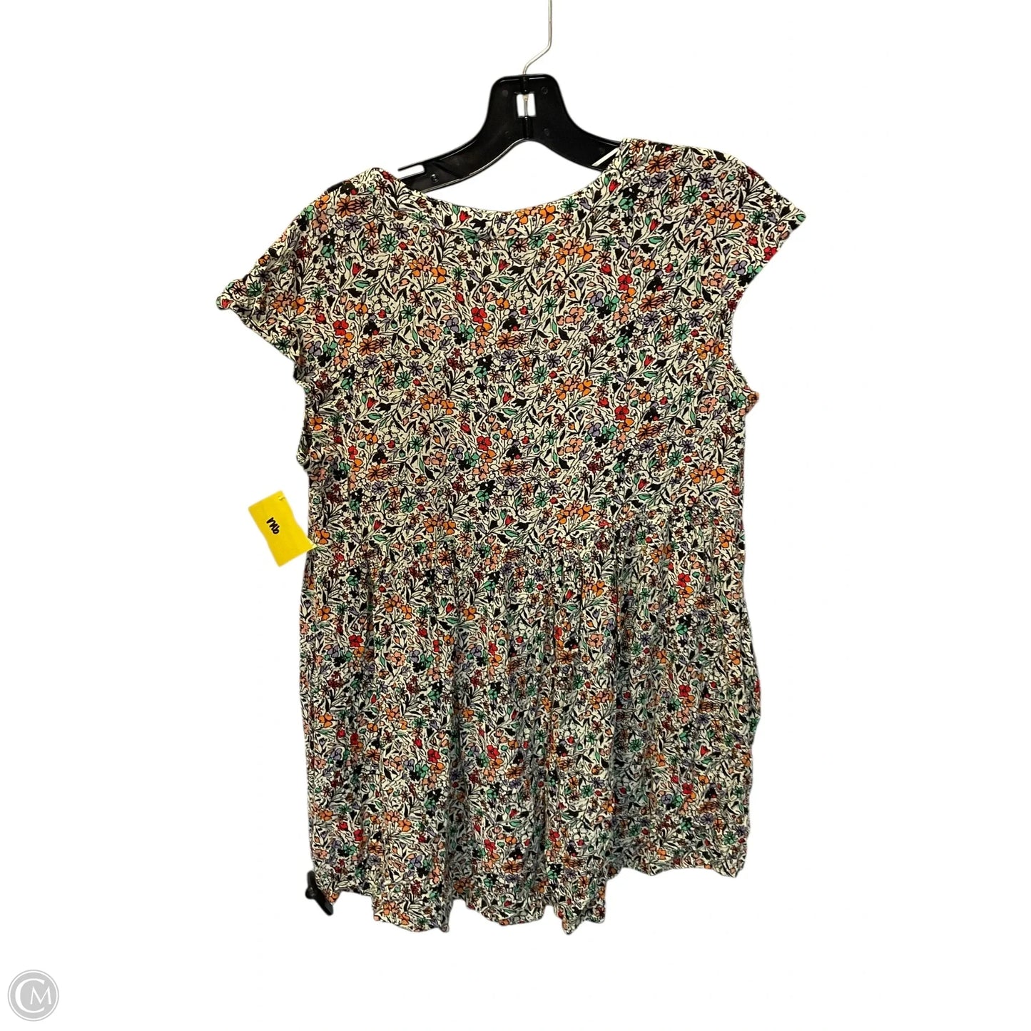 Top Short Sleeve By Anthropologie In Floral Print, Size: Xs