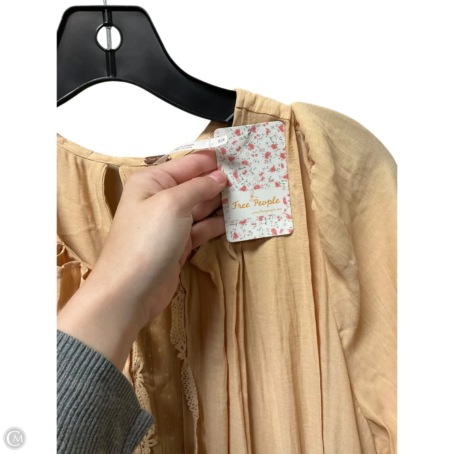 Top Long Sleeve By Free People In Yellow, Size: M