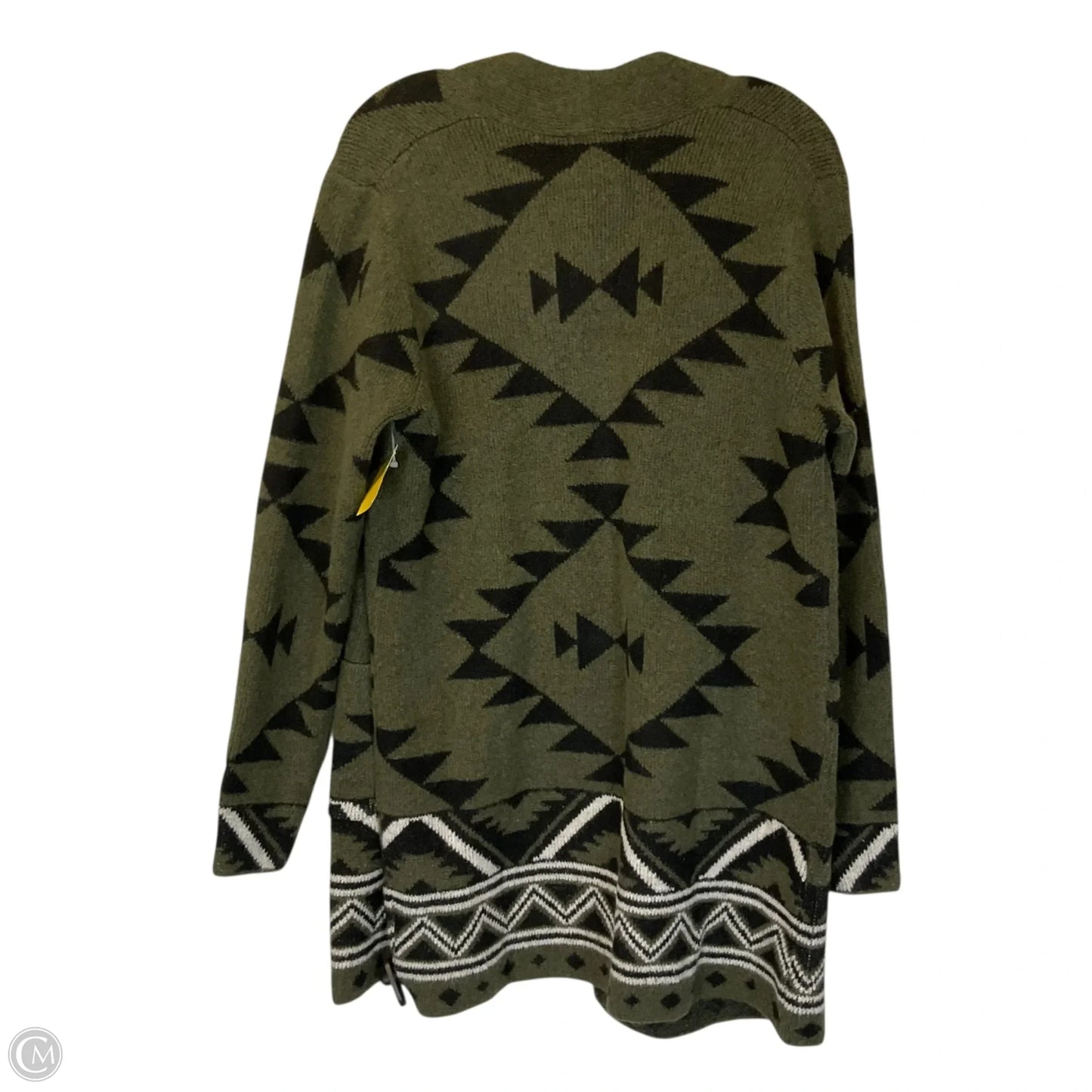 Sweater Cardigan Designer By Frye In Black & Green, Size: S