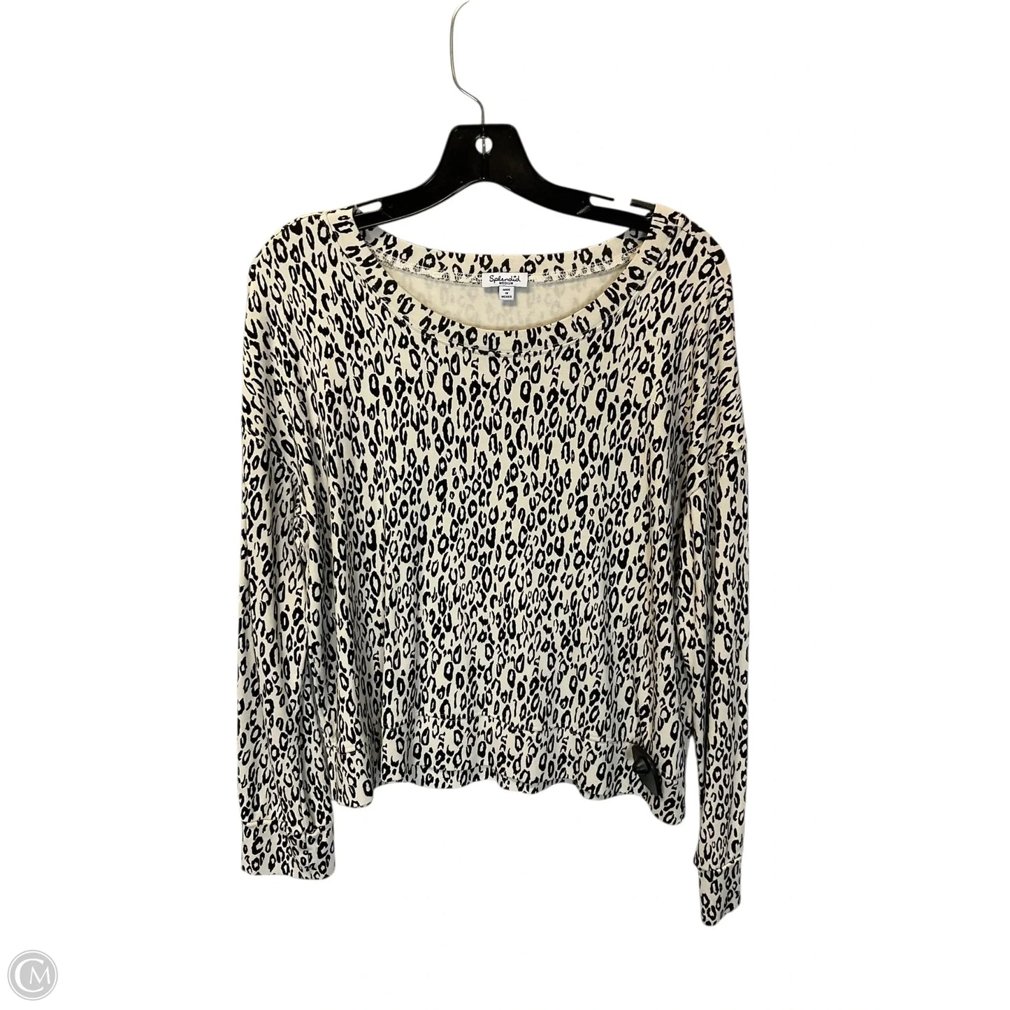 Top Long Sleeve Basic By Splendid In Animal Print, Size: M