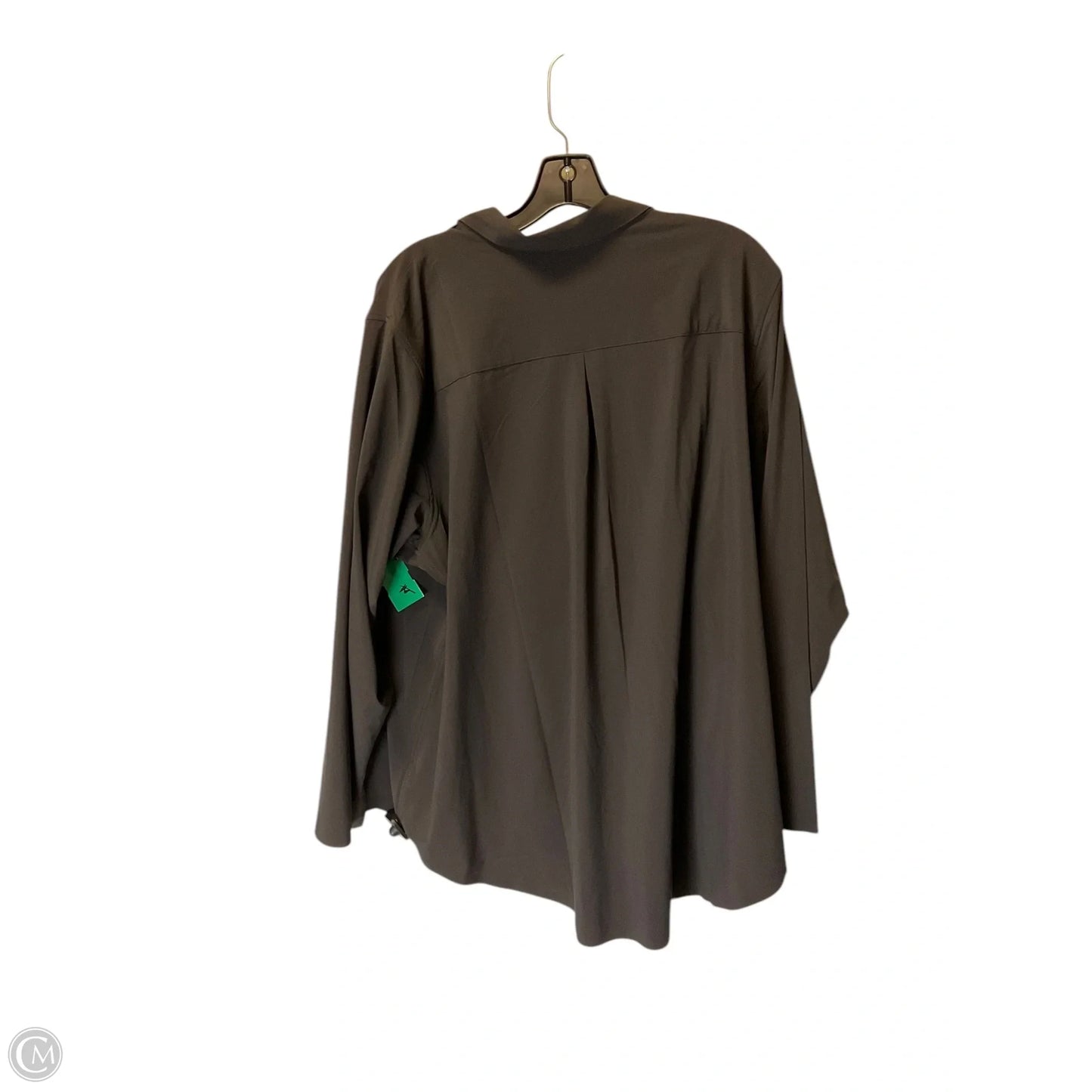 Athletic Top Long Sleeve Collar By Athleta In Brown, Size: 2x