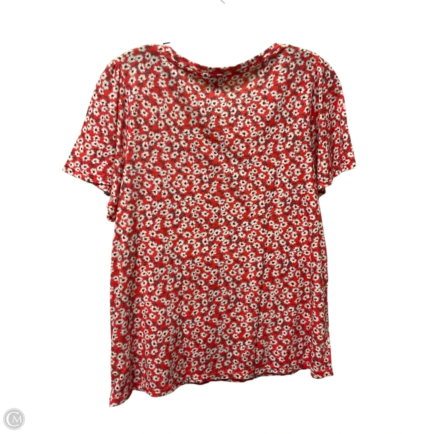 Top Short Sleeve Basic By Lucky Brand In Floral Print, Size: M