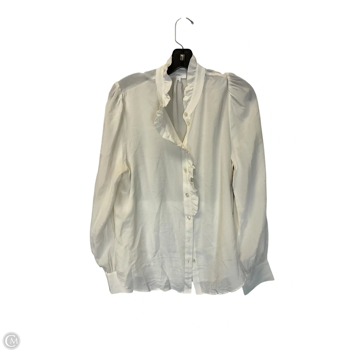 Top Long Sleeve By A Loves A In Cream, Size: L
