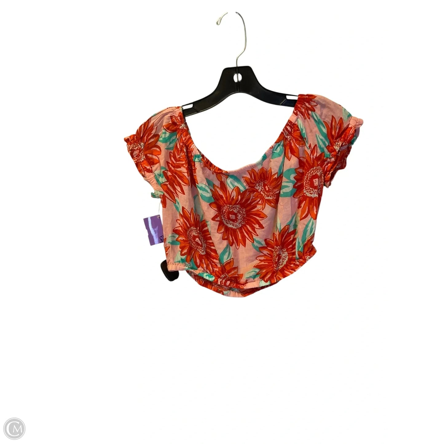 Top Short Sleeve By Aerie In Floral Print, Size: S