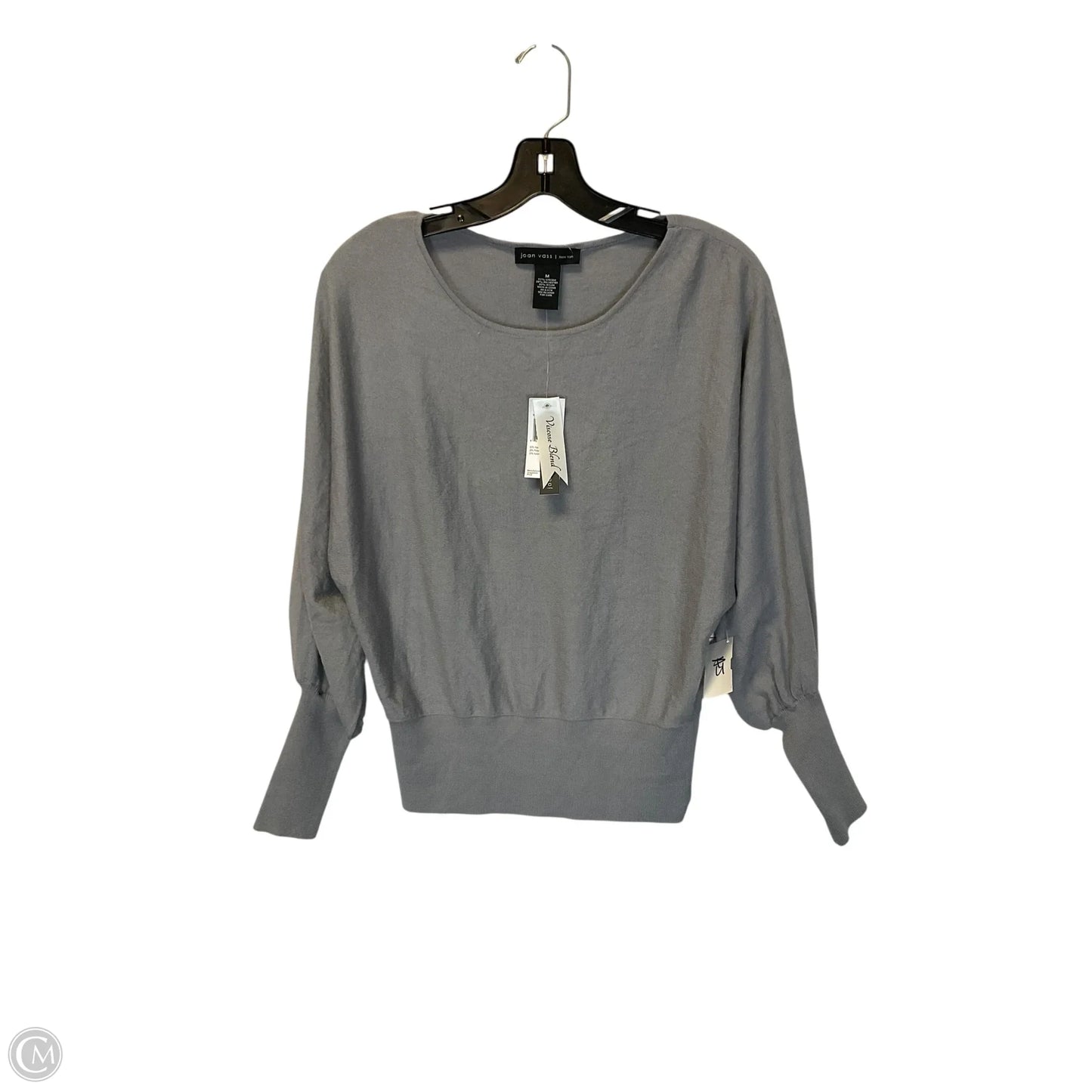 Top Long Sleeve Basic By Joan Vass In Grey, Size: M