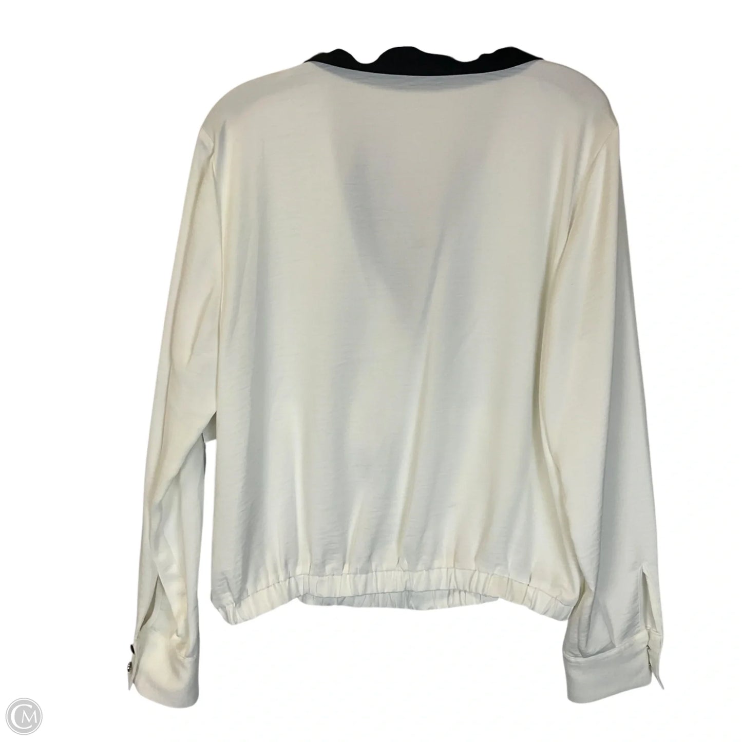 Top Long Sleeve Designer By Karl Lagerfeld In White, Size: L
