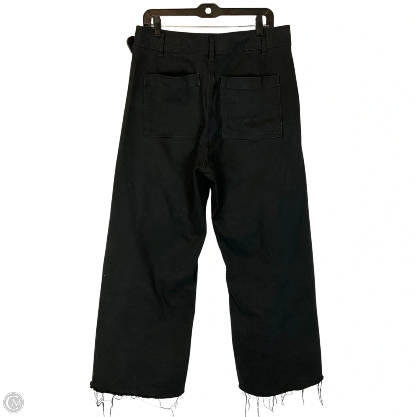 Jeans Wide Leg By Zara In Black Denim, Size: 14