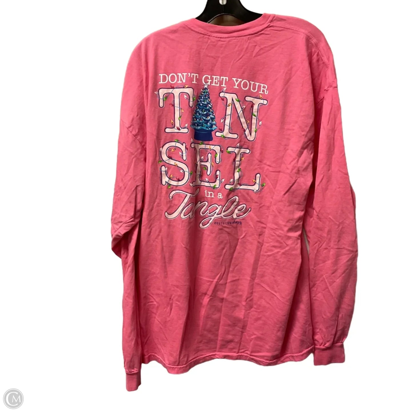 Top Long Sleeve By Comfort Colors In Pink, Size: 2x
