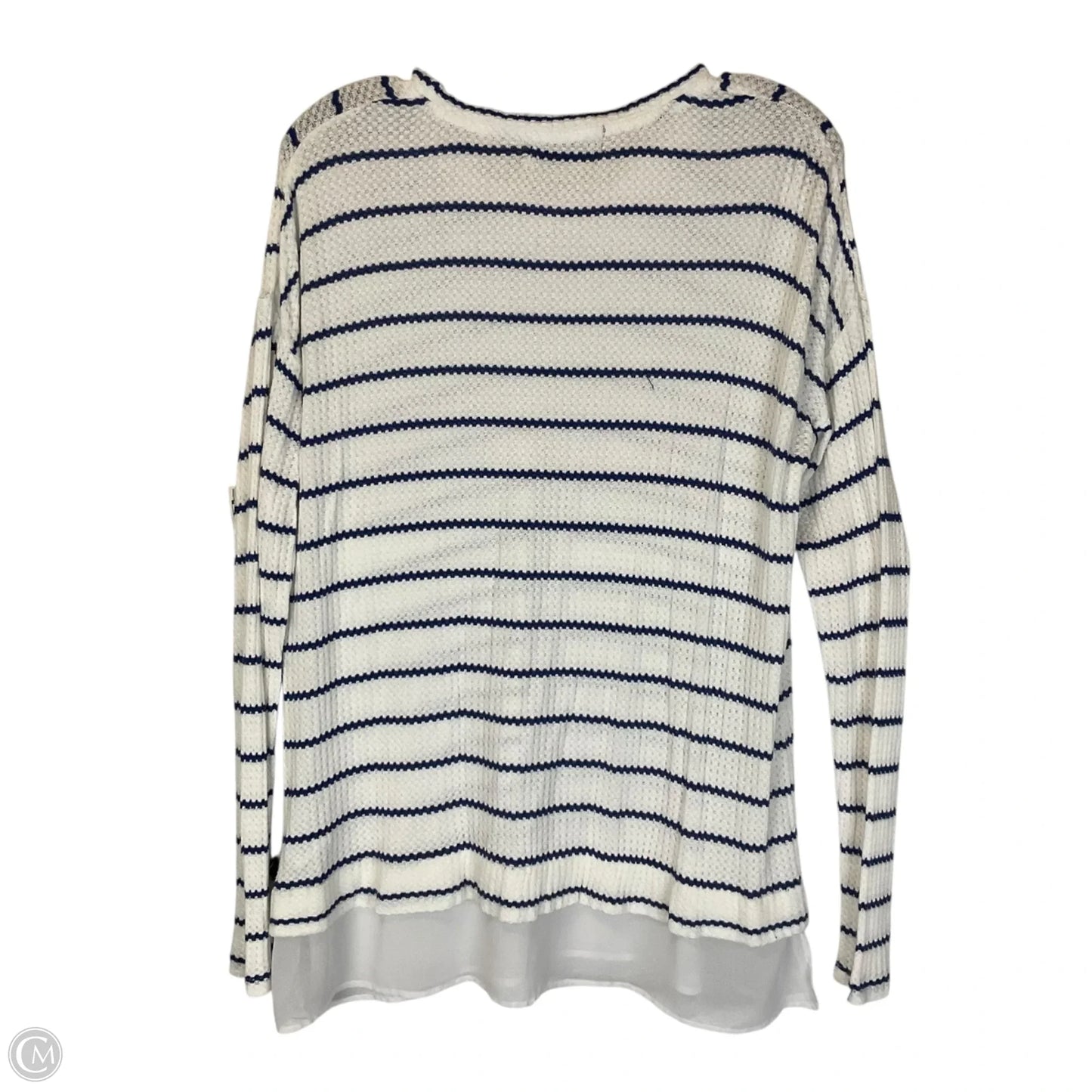 Top Long Sleeve Basic By Anthropologie In Striped Pattern, Size: L