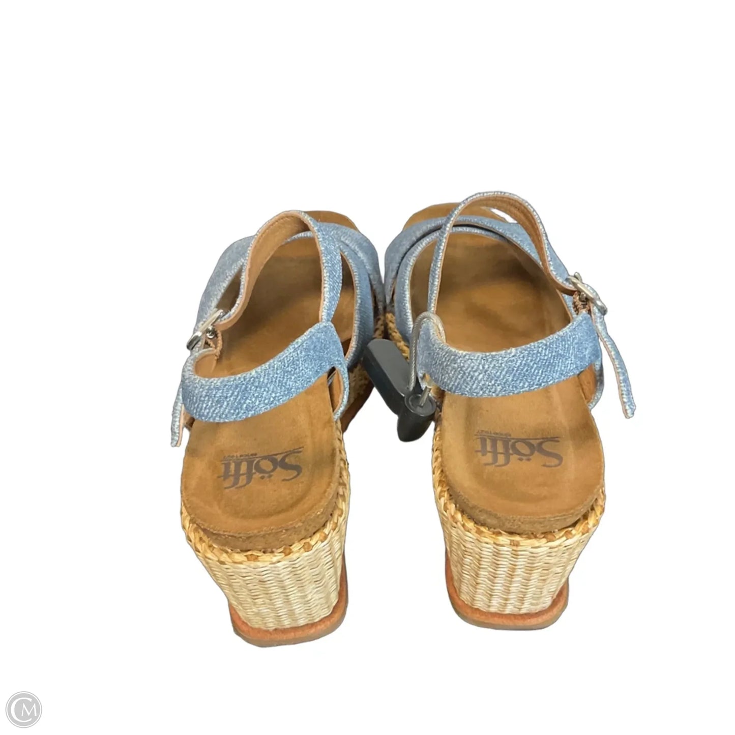 Sandals Heels Wedge By Sofft In Blue, Size: 7.5