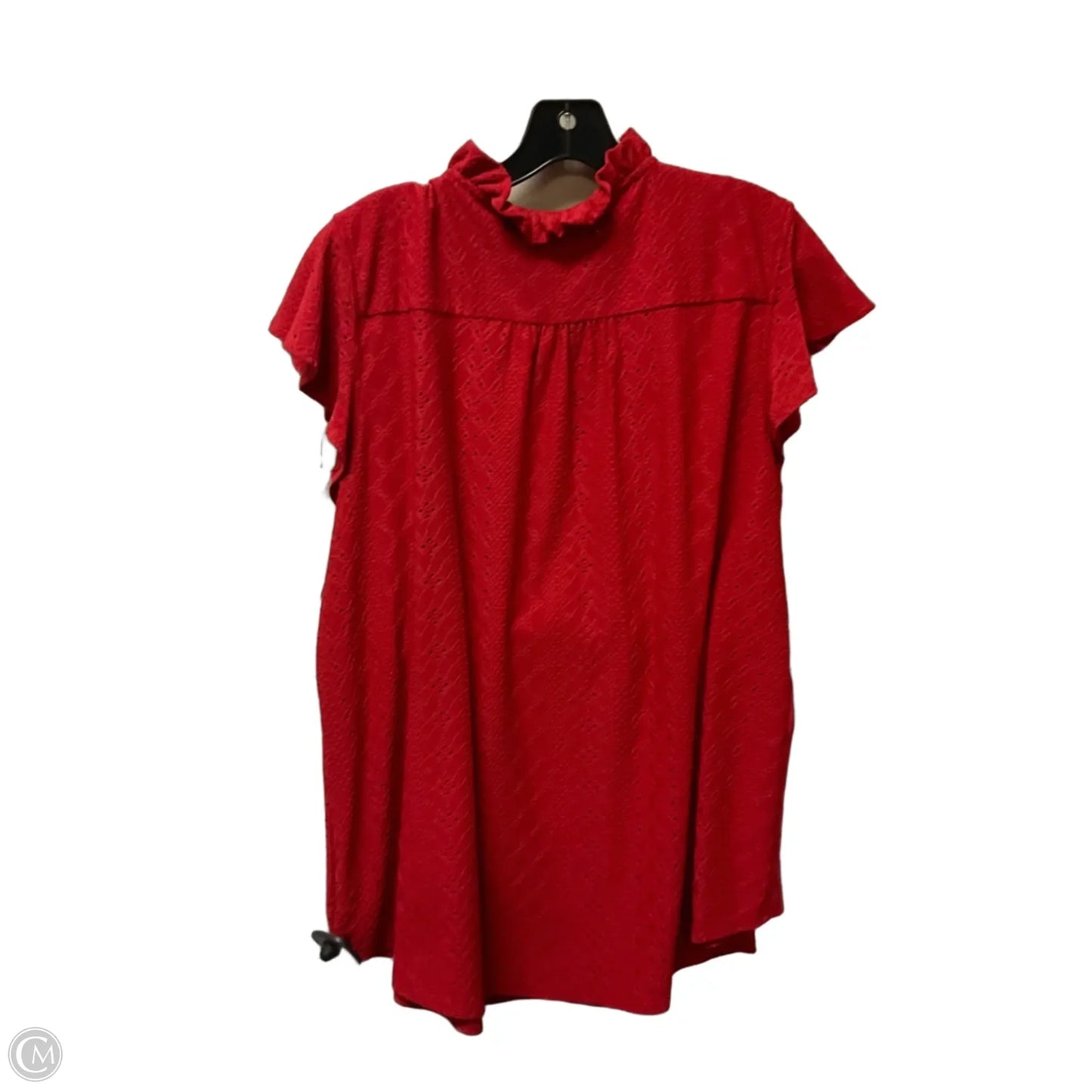Top Short Sleeve By Kim Rogers In Red, Size: Xl