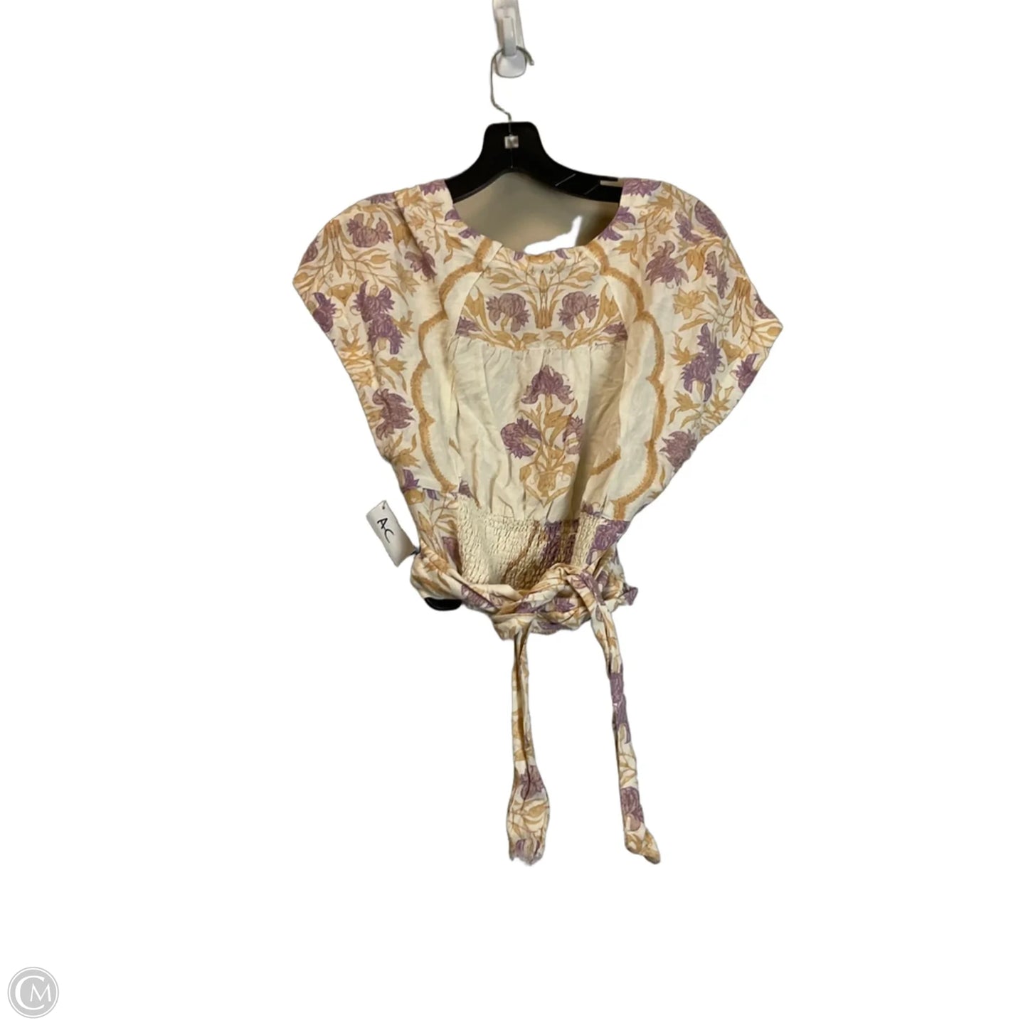 Top Short Sleeve By Free People In Cream, Size: Xs