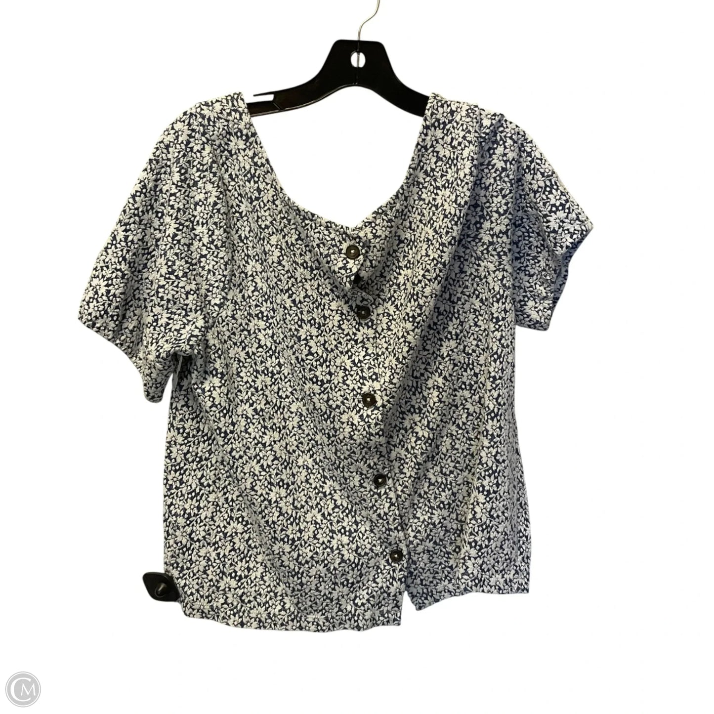 Top Short Sleeve By Madewell In Blue, Size: L