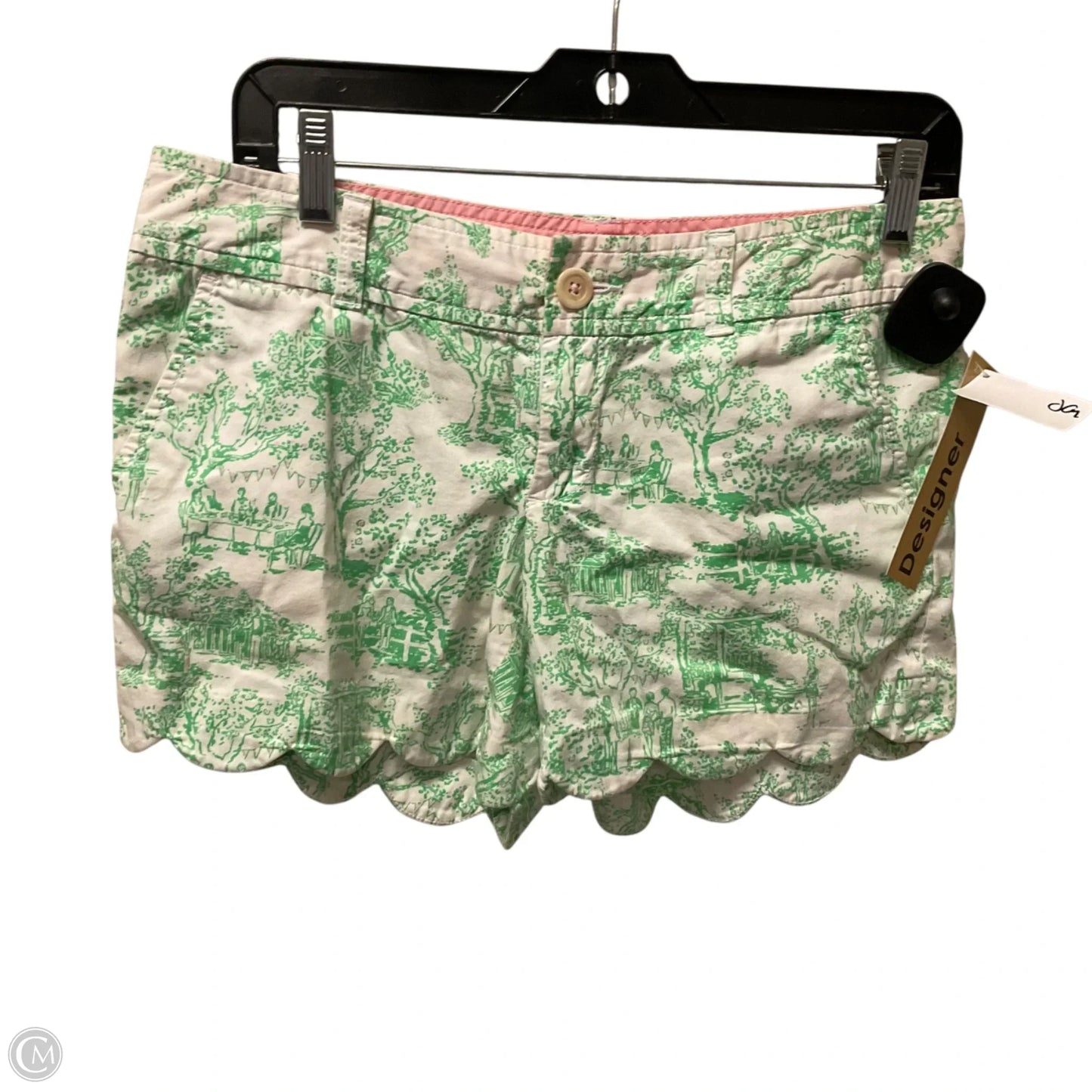 Shorts Designer By Lilly Pulitzer In Green & White, Size: 2