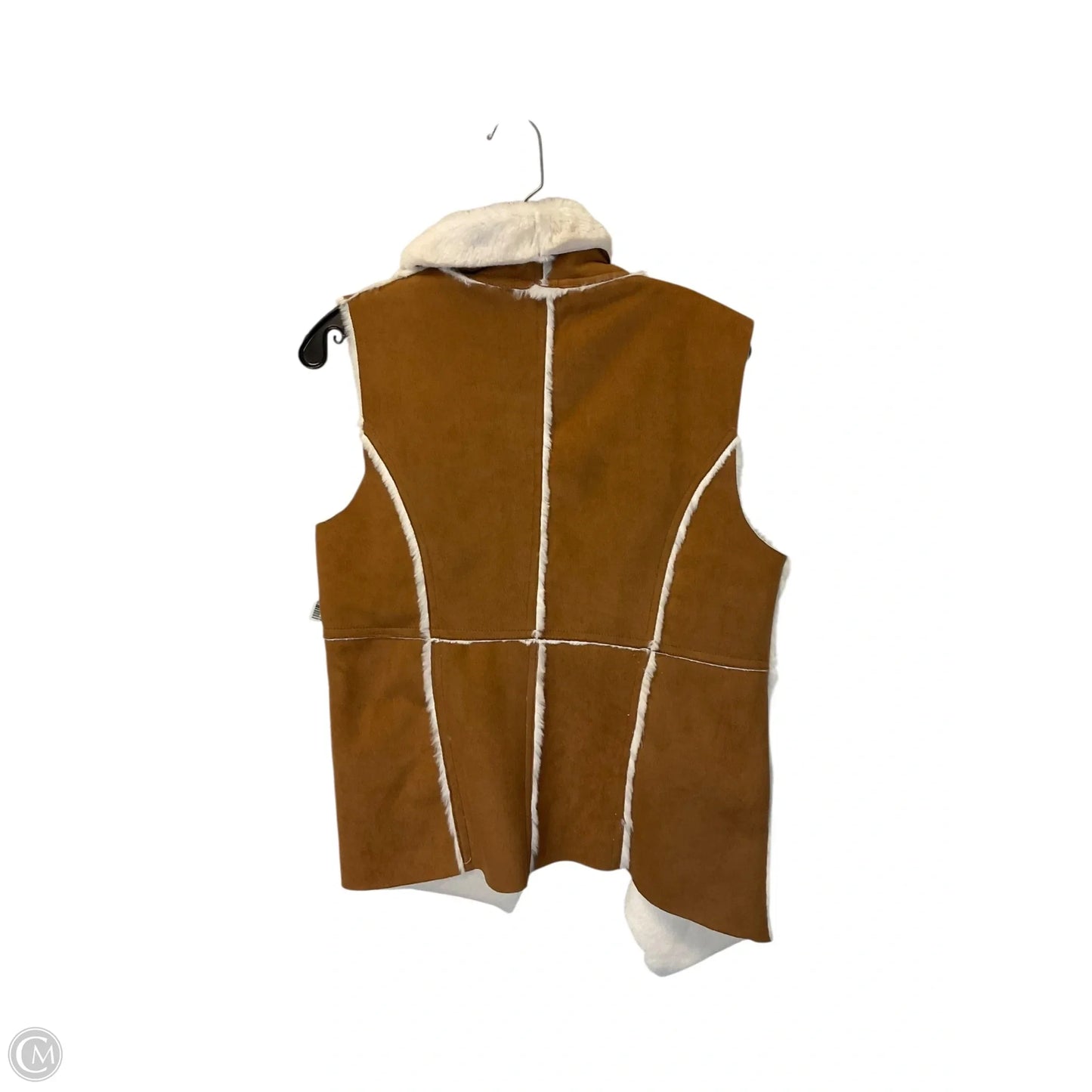 Vest Faux Fur & Sherpa By Gianni Bini In Tan & White, Size: Xs