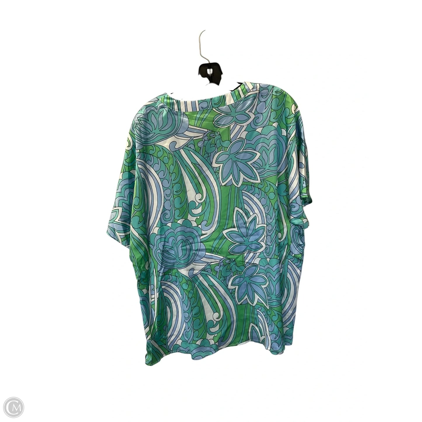 Top Short Sleeve By Chicsoul In Blue, Size: 3x