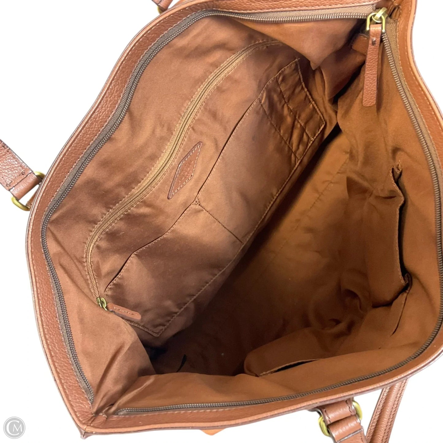 Handbag Leather By Fossil, Size: Large