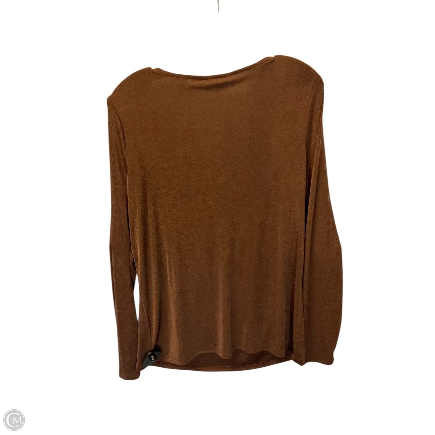 Top Long Sleeve By Cyrus Knits In Brown, Size: L