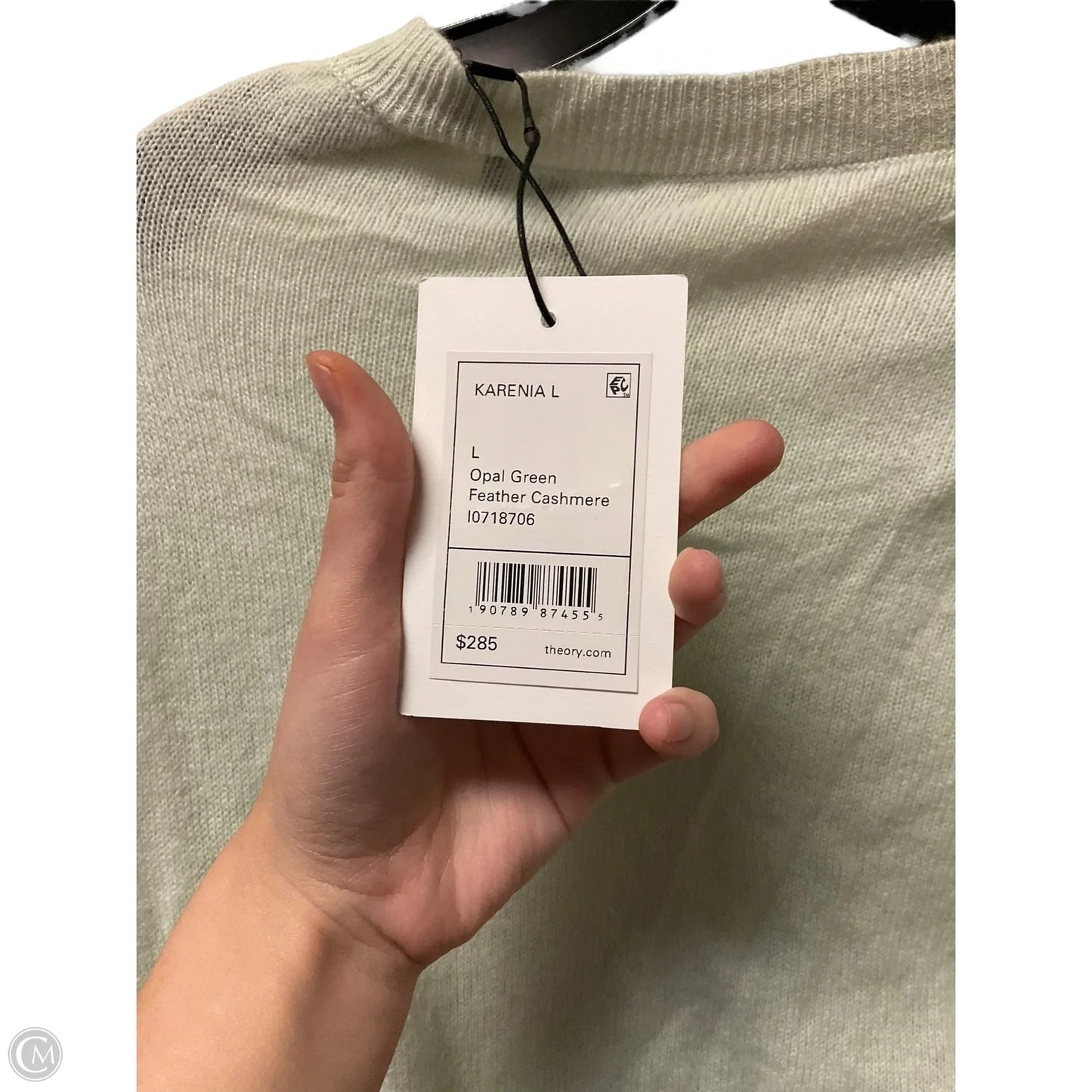 Top Long Sleeve By Theory In Green, Size: L