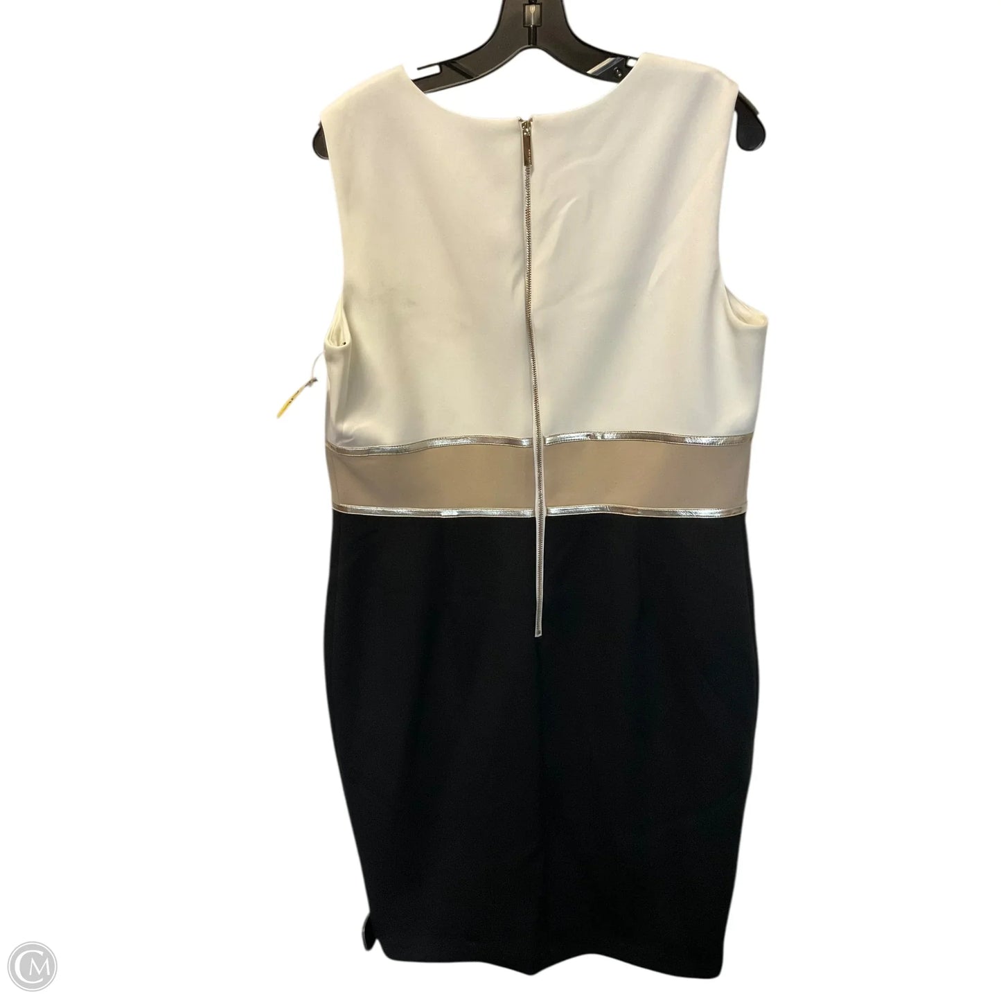 Dress Work By Calvin Klein In Black & Cream, Size: 14