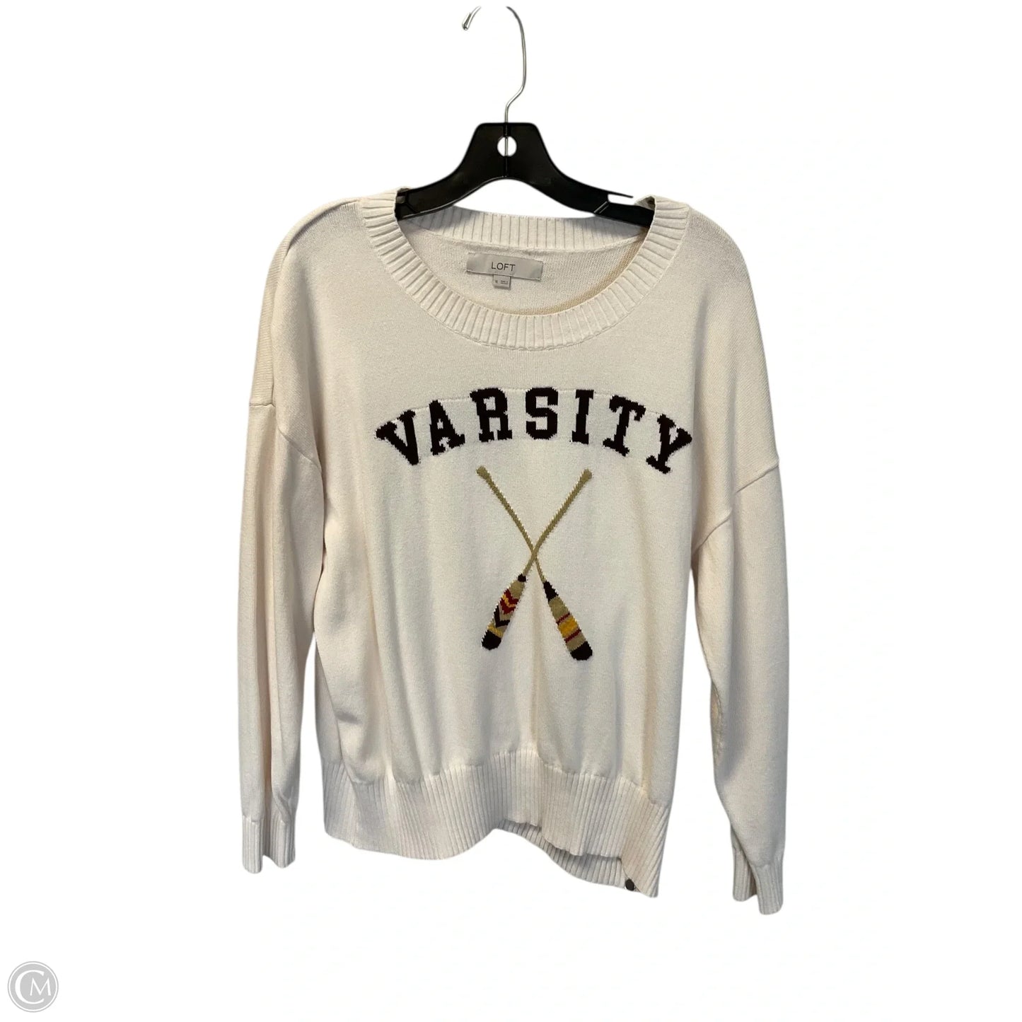 Top Long Sleeve By Loft In Cream, Size: Xl