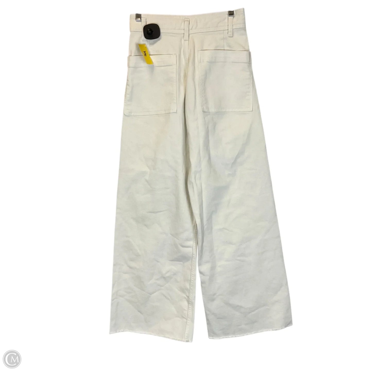 Jeans Wide Leg By Zara In White Denim, Size: 4