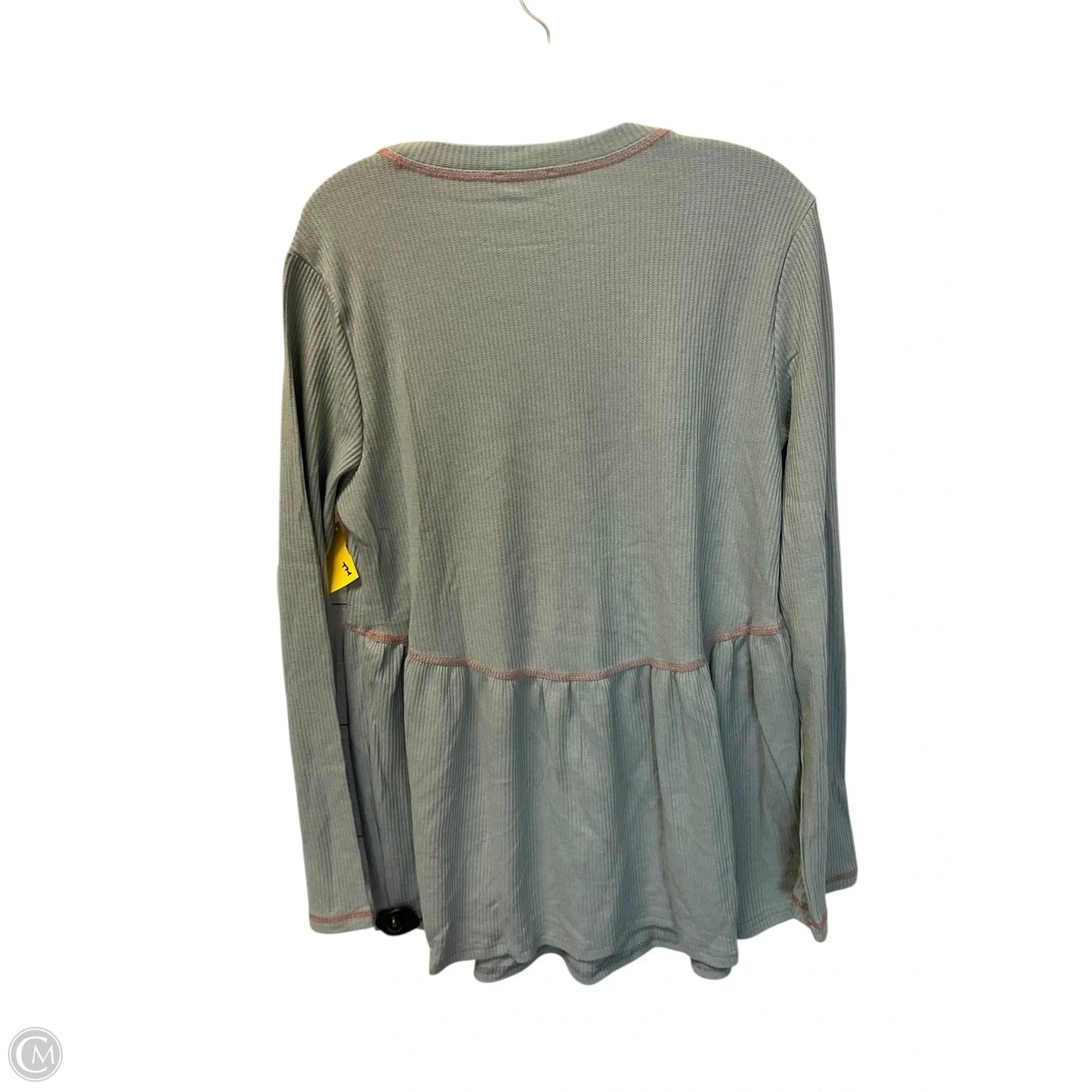 Top Long Sleeve Basic By Chicsoul In Blue, Size: 1x