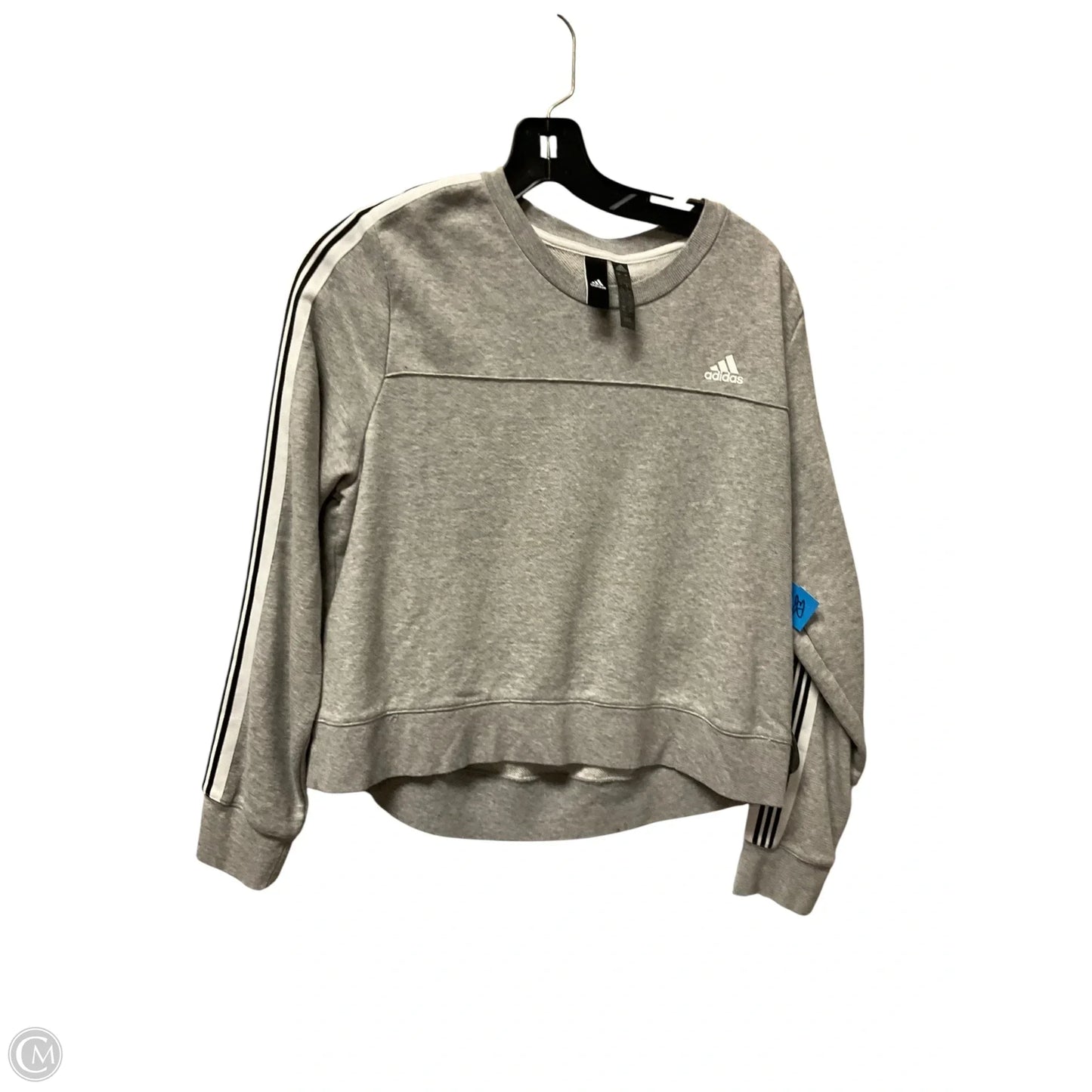 Sweatshirt Crewneck By Adidas In Grey, Size: L