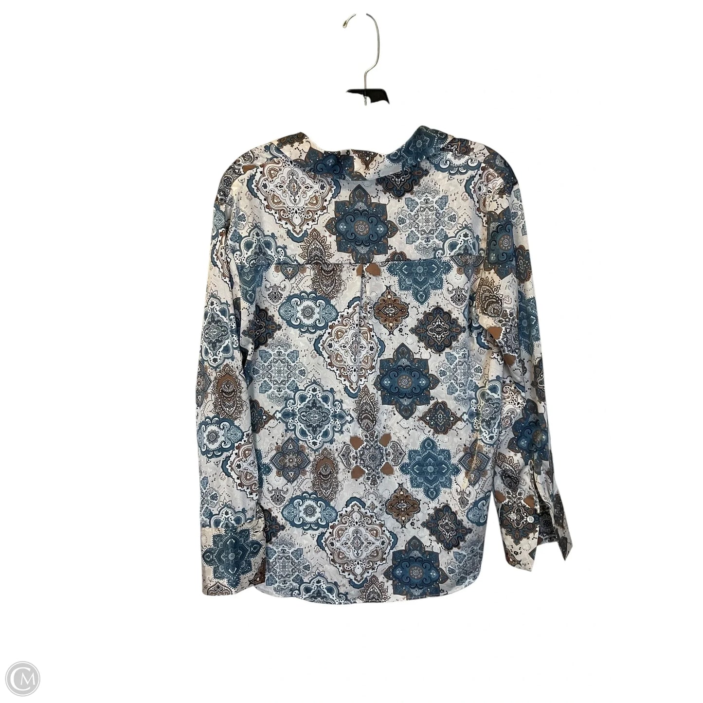 Top Long Sleeve By Rachel Zoe In Blue & Brown, Size: S