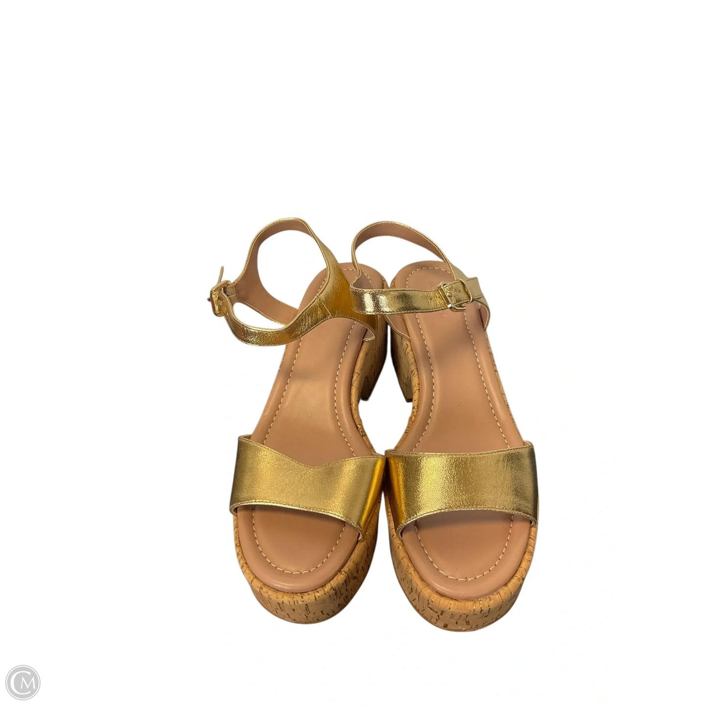 Shoes Heels Wedge By Nordstrom In Gold, Size: 9.5
