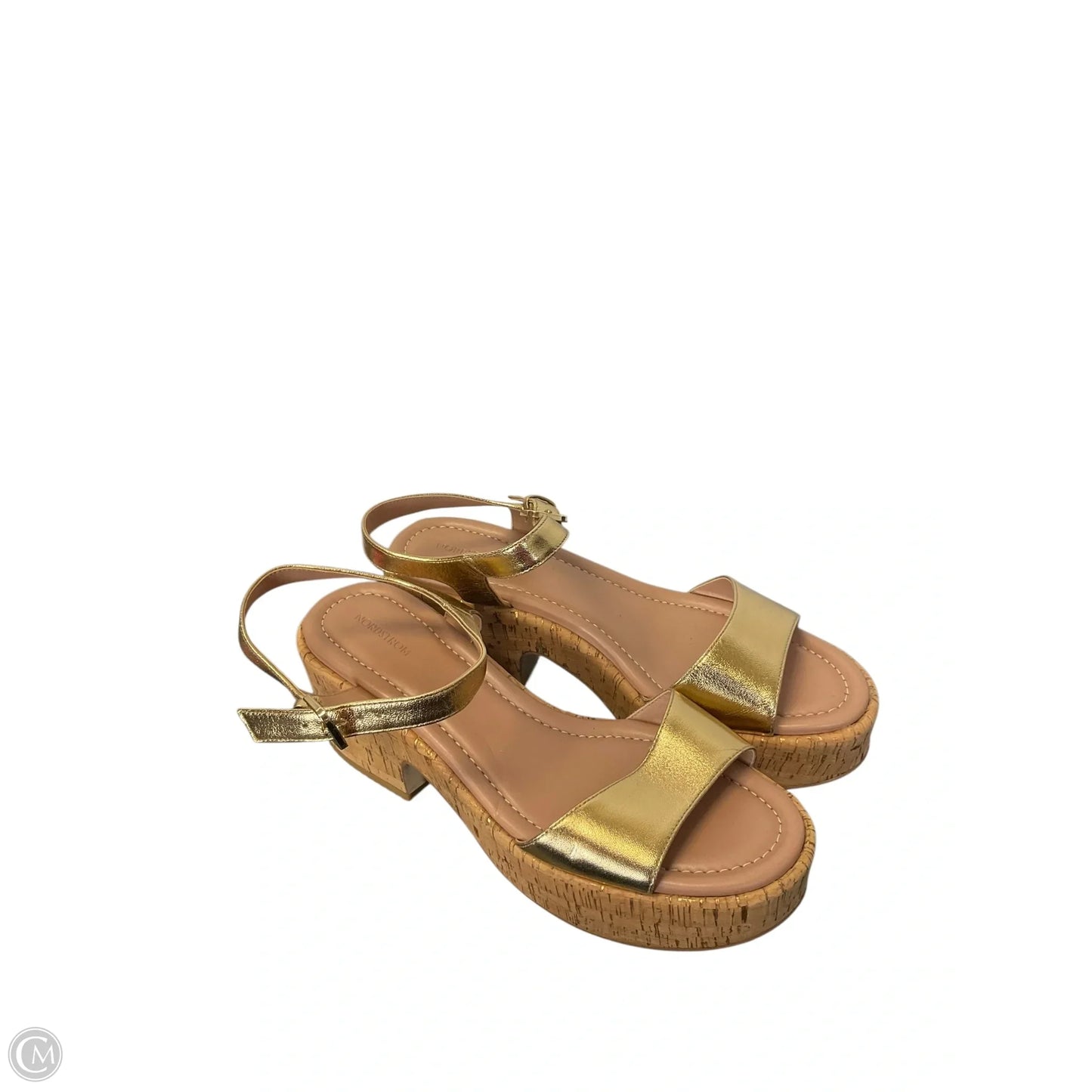 Shoes Heels Wedge By Nordstrom In Gold, Size: 9.5