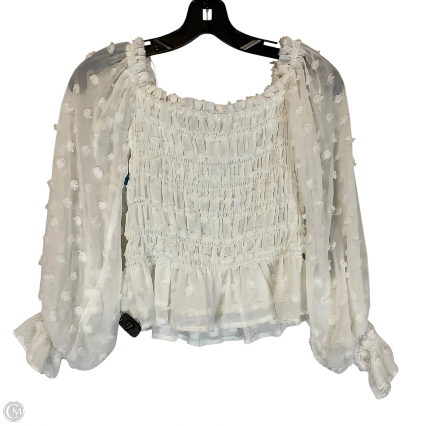 Top Long Sleeve By Entro In White, Size: S