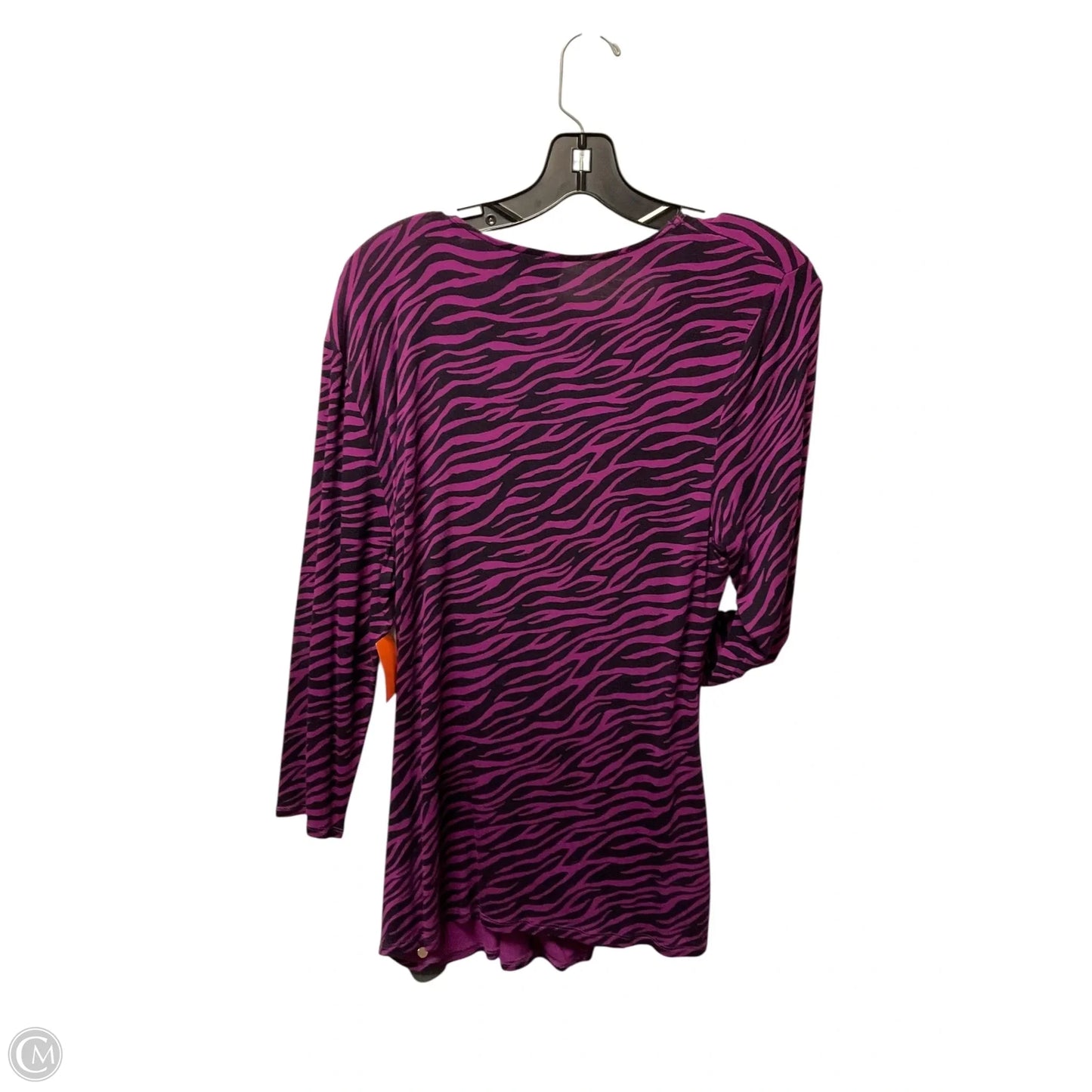 Top 3/4 Sleeve By Dana Buchman In Animal Print, Size: L