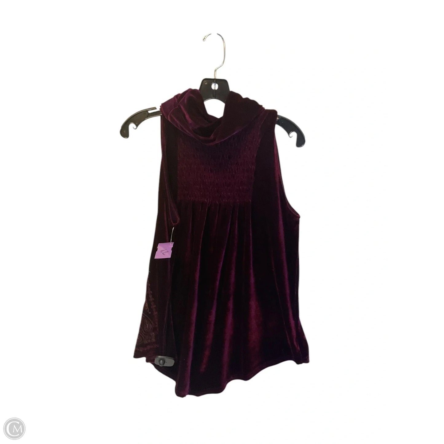 Top Sleeveless By Pol In Maroon, Size: M