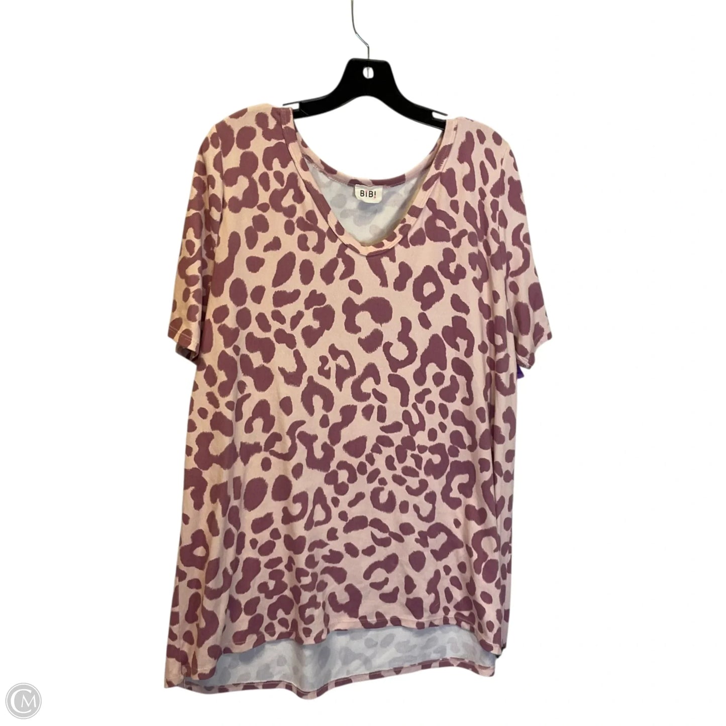 Top Short Sleeve By Bibi In Animal Print, Size: Xl