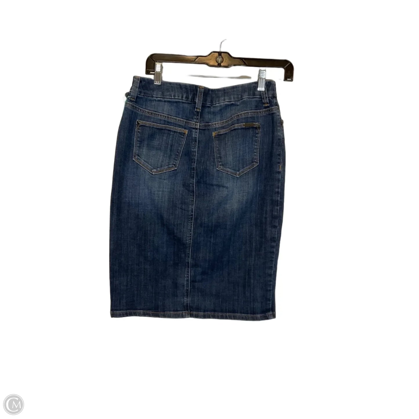 Skirt Midi By Chicos In Blue Denim, Size: 0
