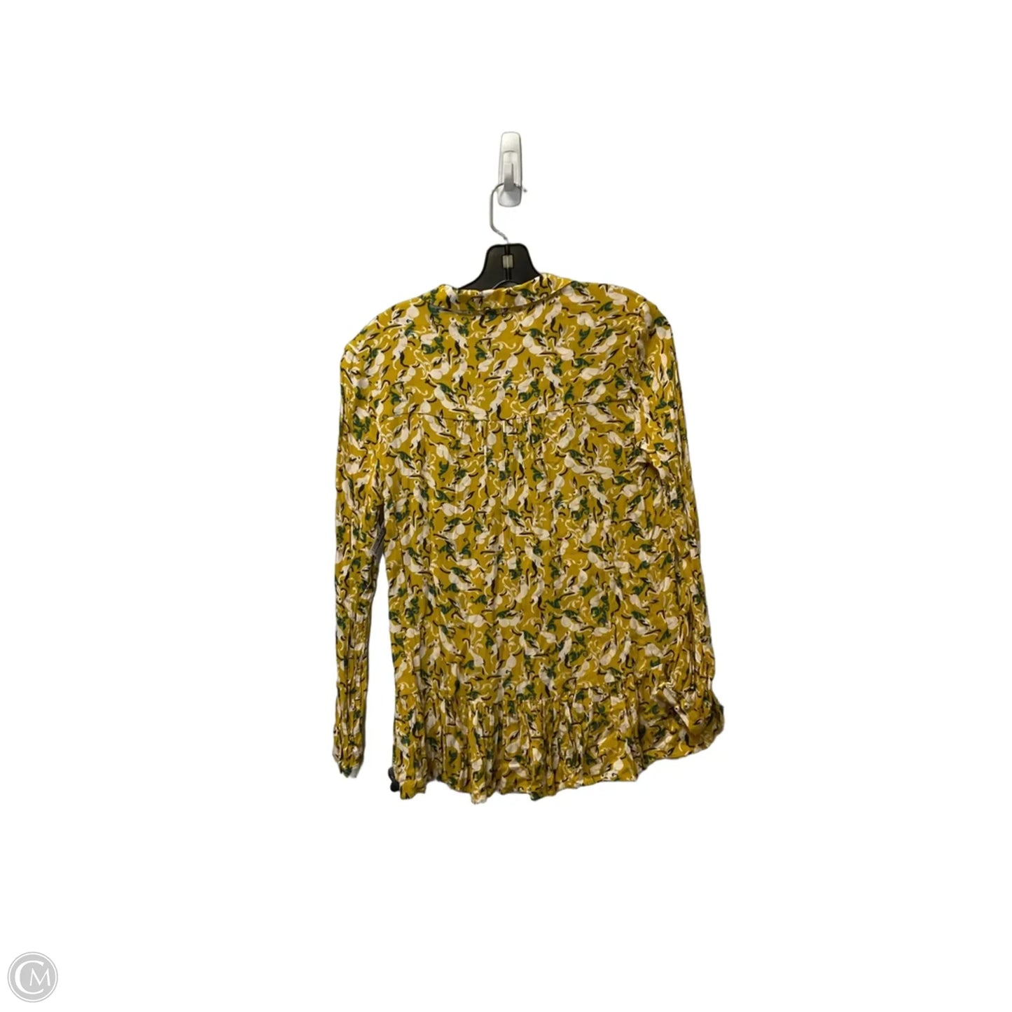 Top Long Sleeve By Maeve In Yellow, Size: 4