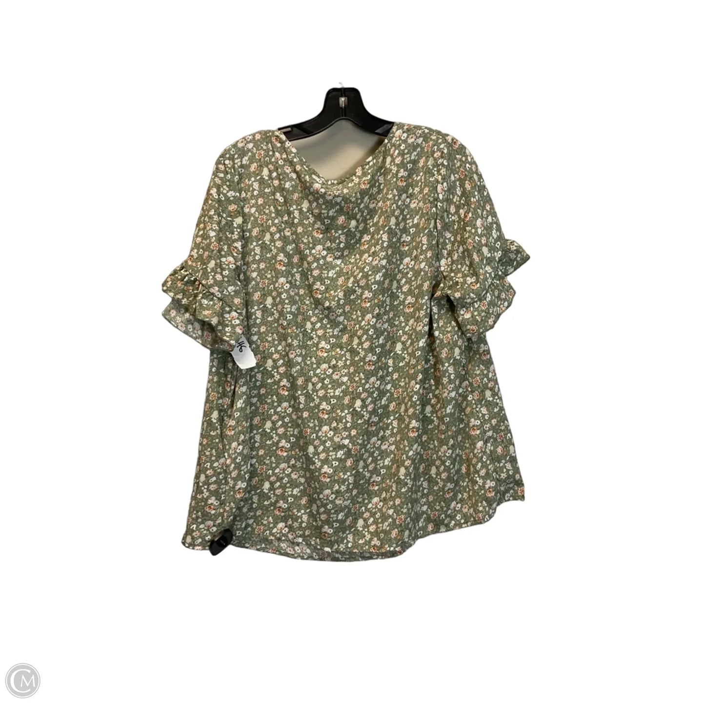 Top Short Sleeve By Emery Rose In Green, Size: 2x