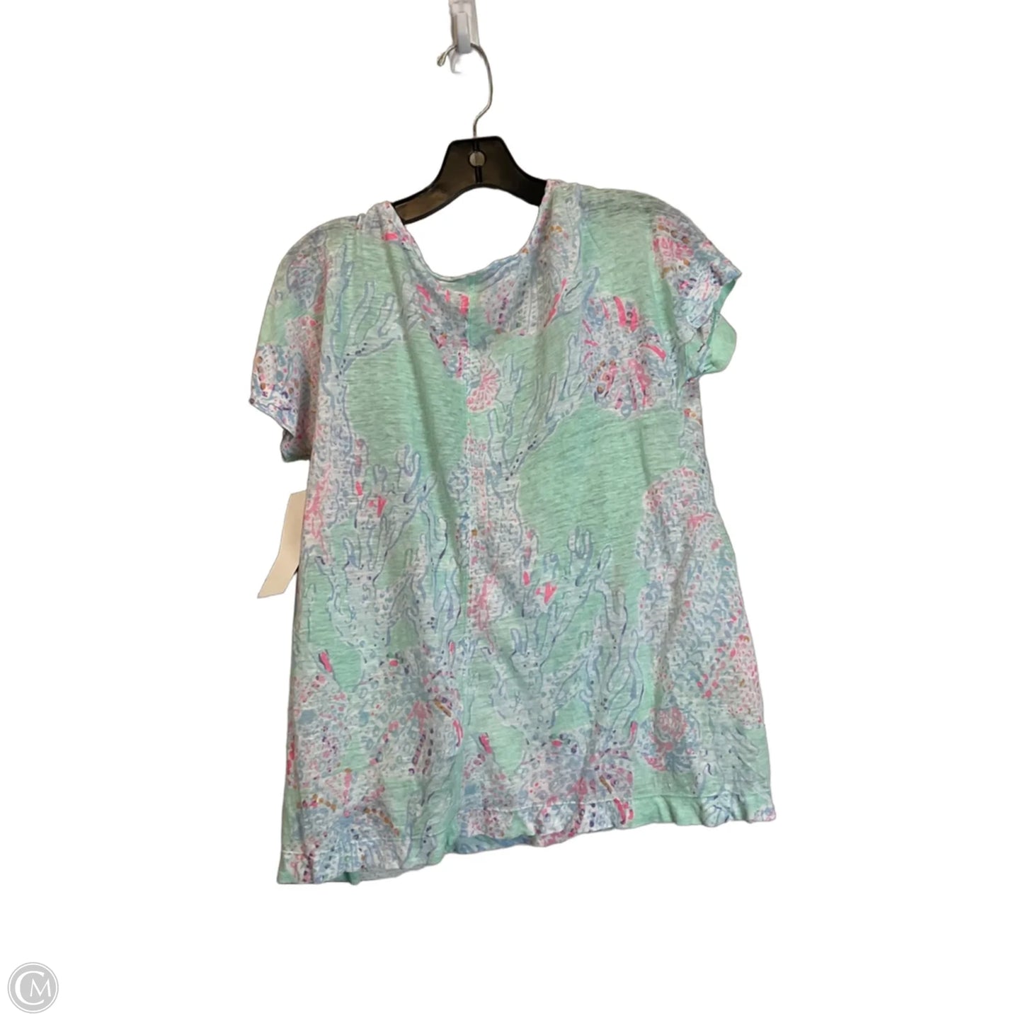 Top Short Sleeve Designer By Lilly Pulitzer In Teal, Size: S