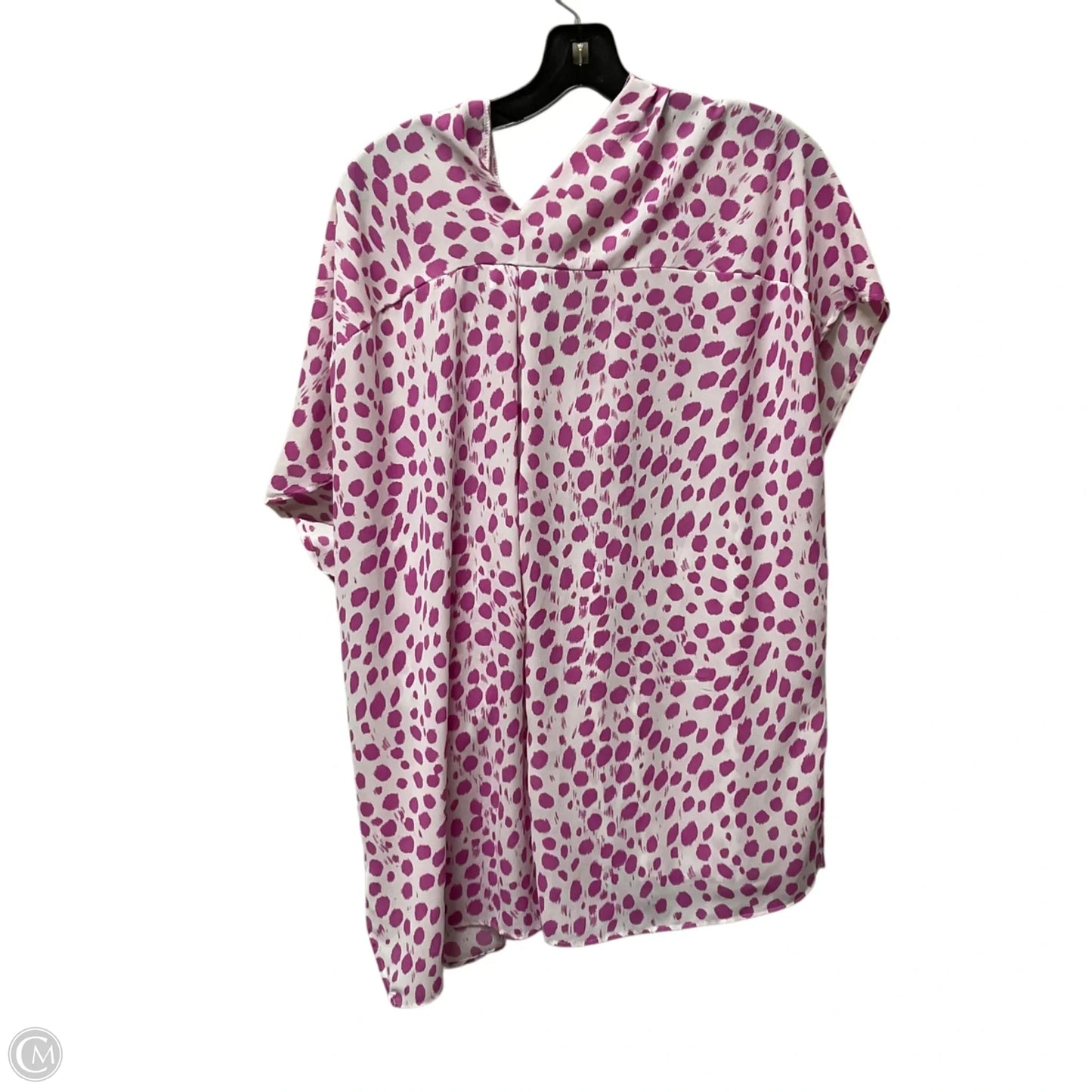 Top Short Sleeve By Adrienne In Purple & White, Size: M