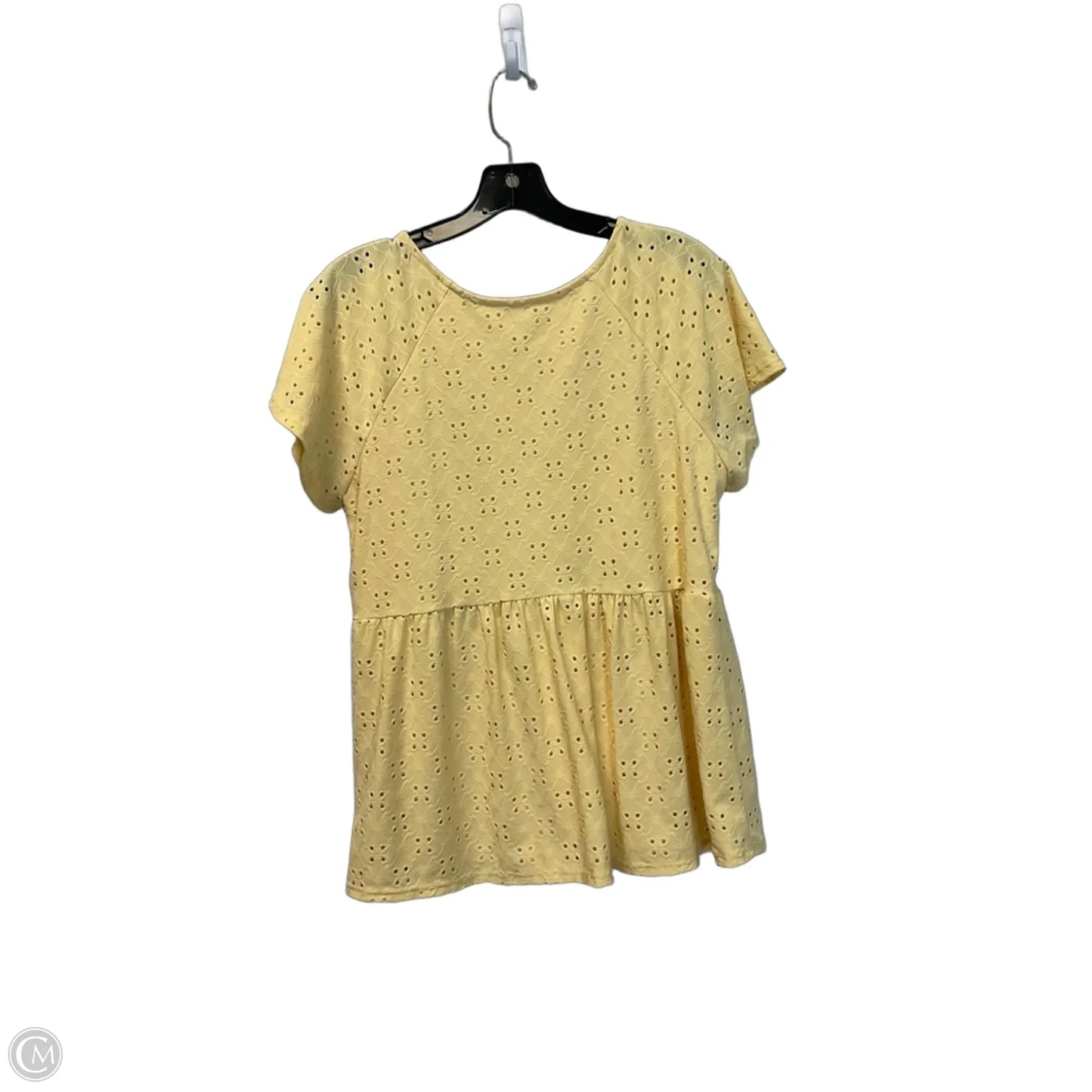 Top Short Sleeve By Pink Lily In Yellow, Size: M