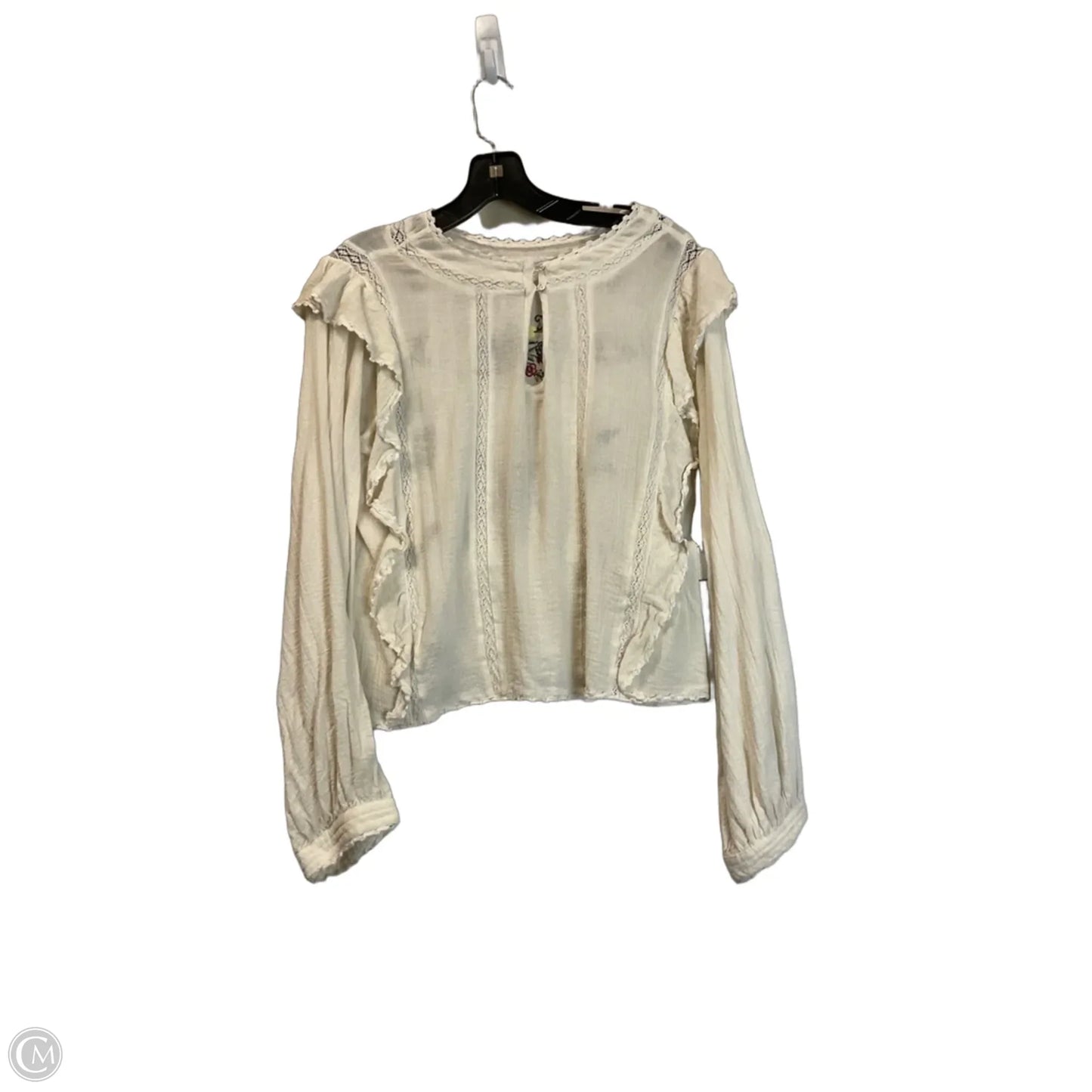 Top Long Sleeve By Free People In Cream, Size: L