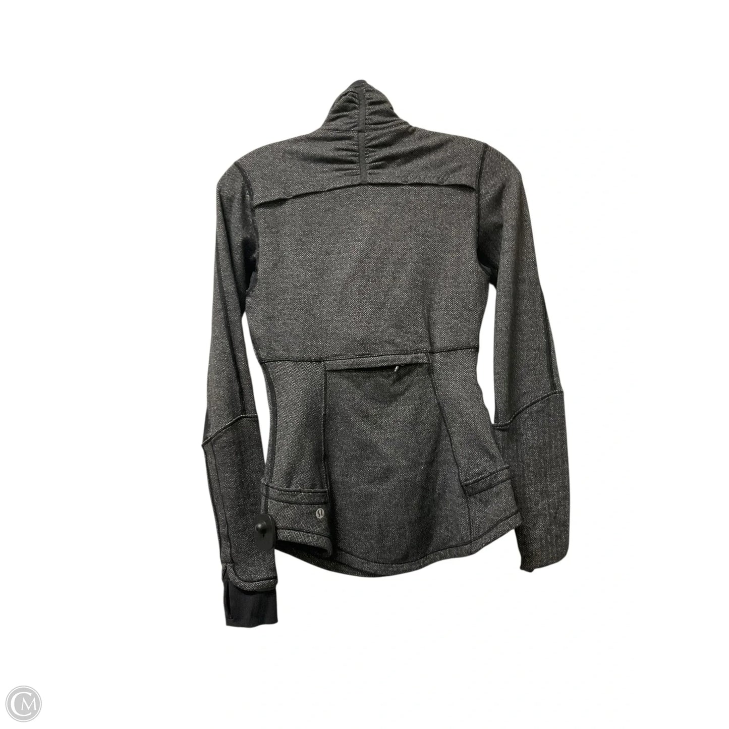 Athletic Top Long Sleeve Collar By Lululemon In Grey, Size: Xs