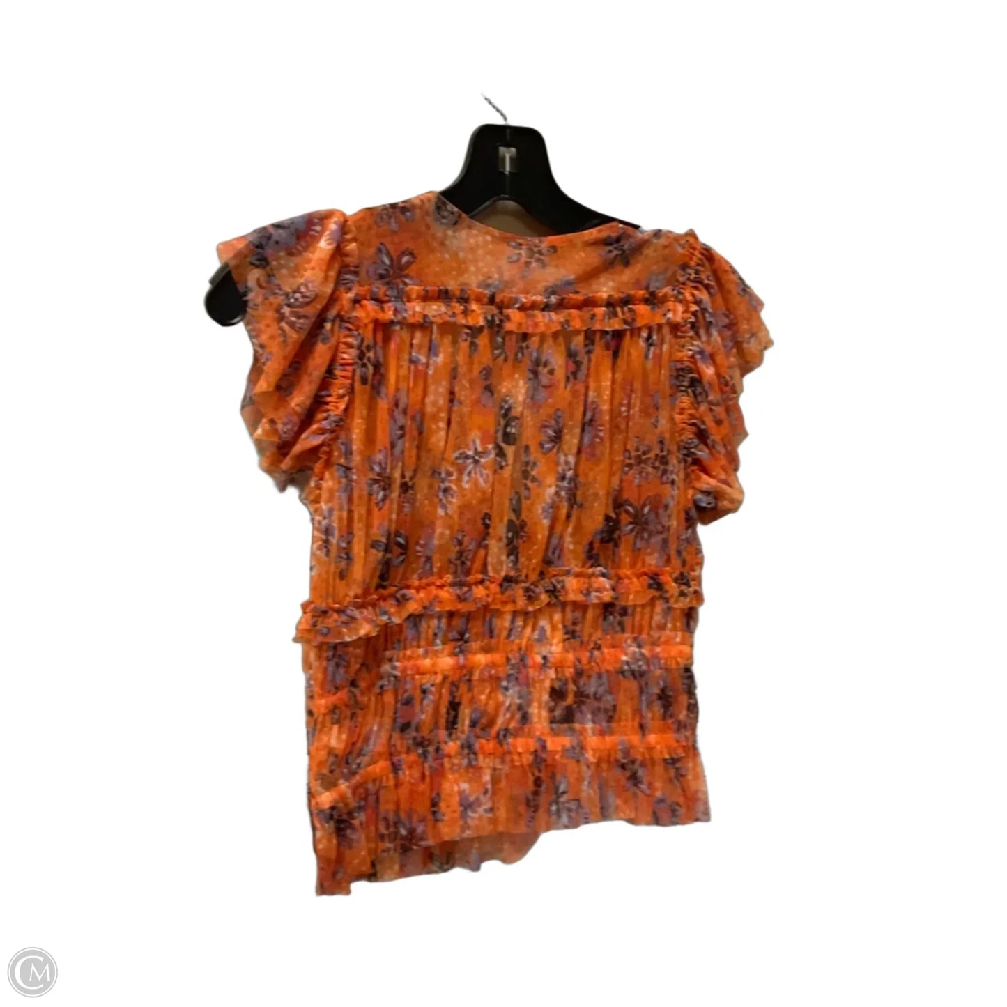 Top Short Sleeve By Free People In Orange, Size: Xs
