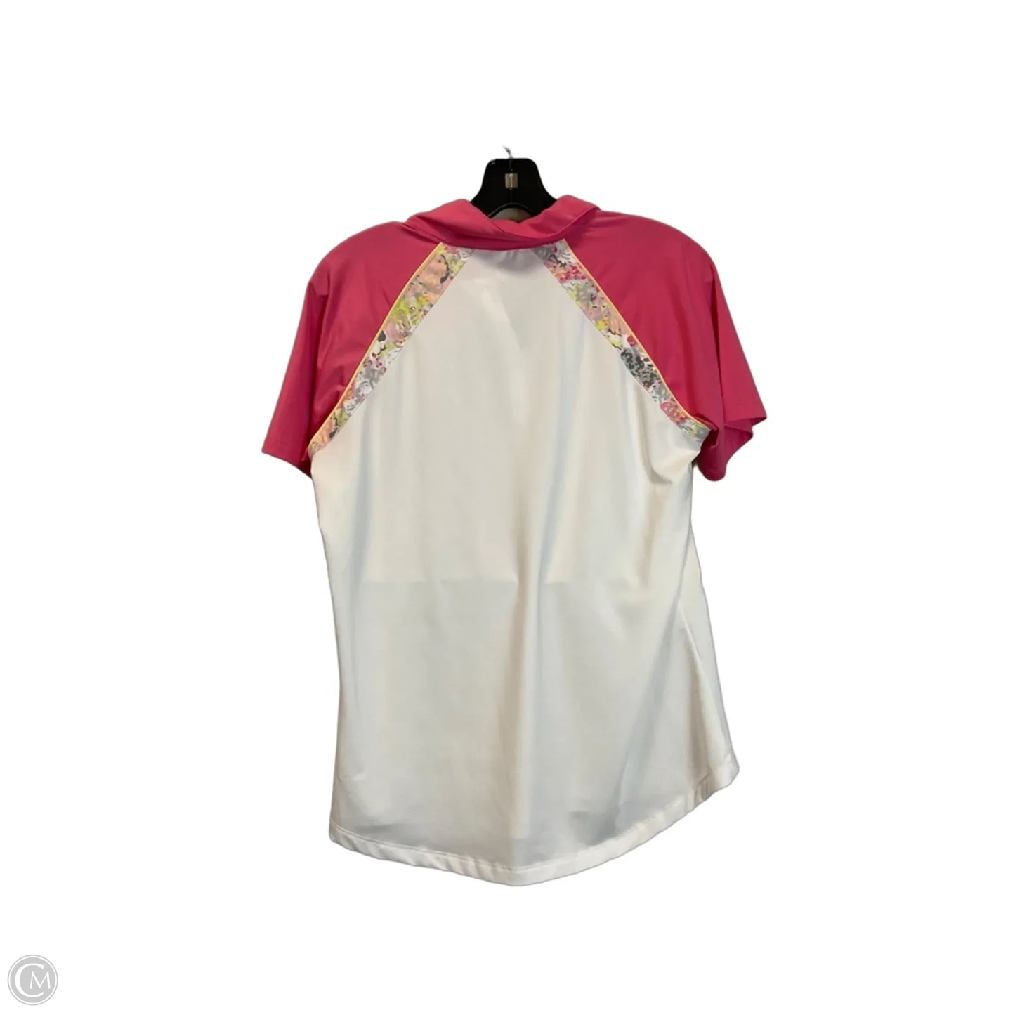 Athletic Top Short Sleeve By Clothes Mentor In Pink & White, Size: M