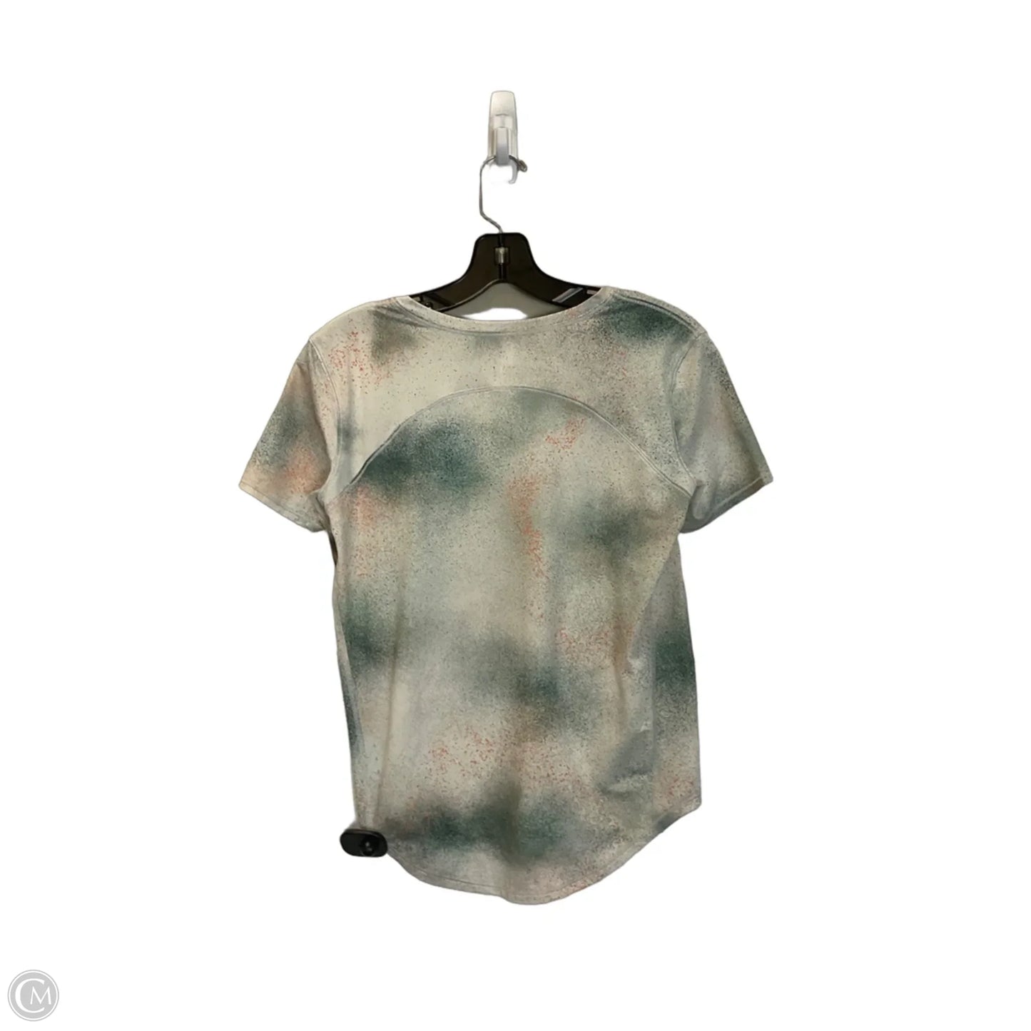 Athletic Top Short Sleeve By Lululemon In Green & Orange, Size: 4