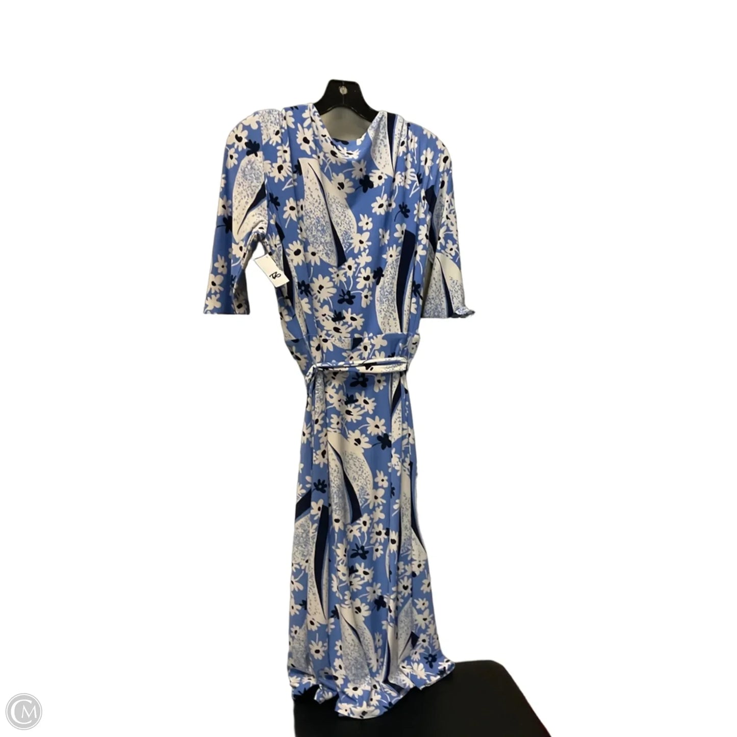 Dress Casual Midi By Lauren By Ralph Lauren In Blue, Size: L