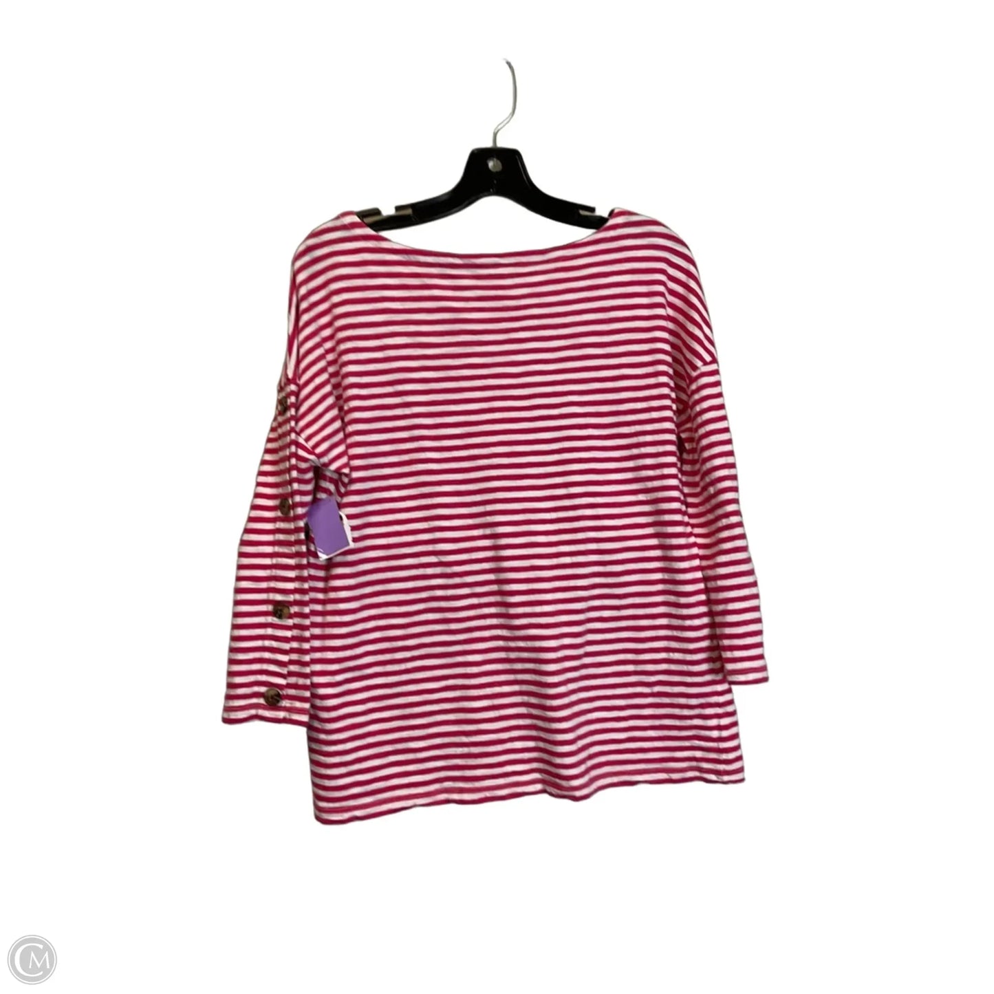 Top Long Sleeve Basic By Talbots In Striped Pattern, Size: L
